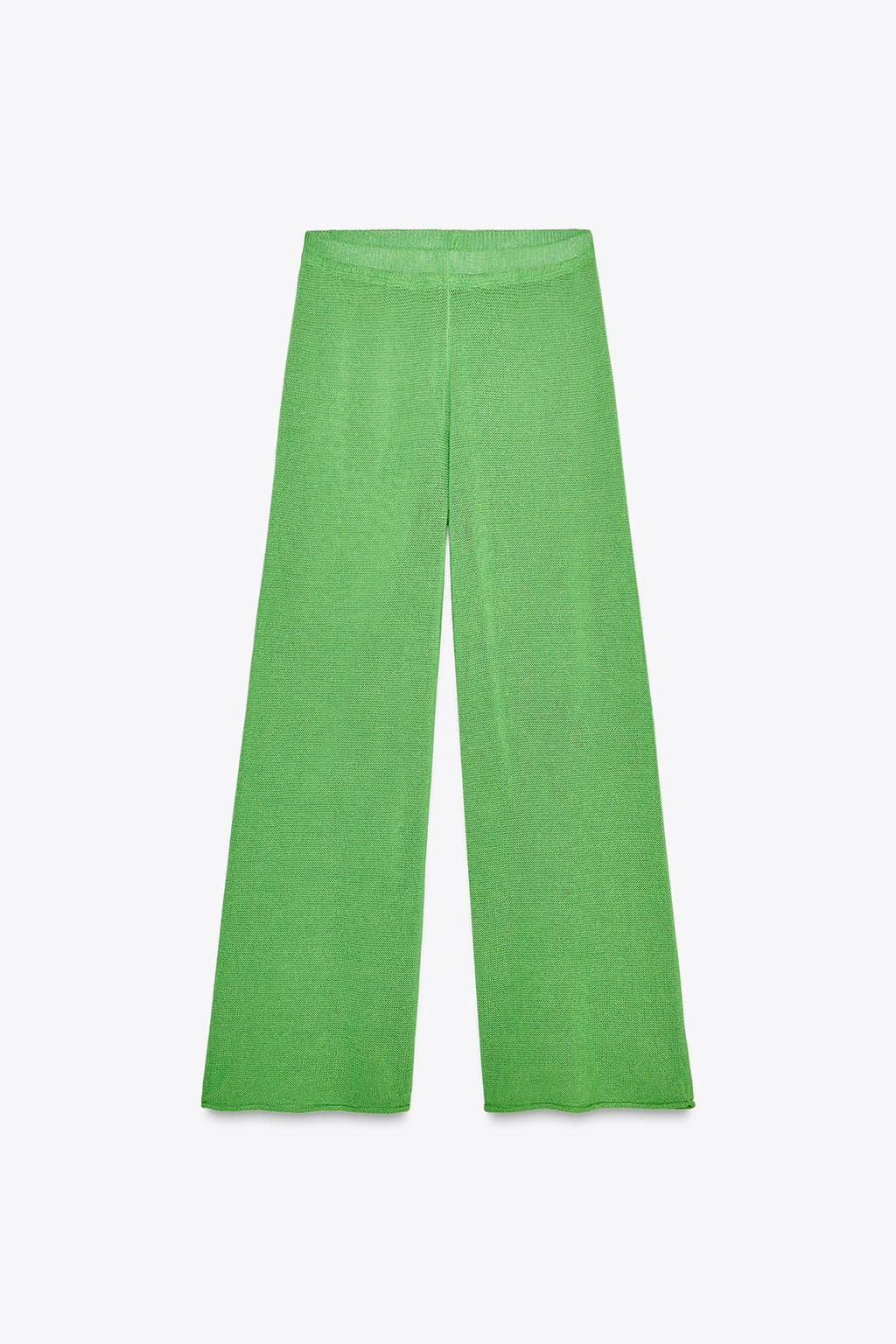 WIDE-LEG KNIT TROUSERS - Zara фото 6