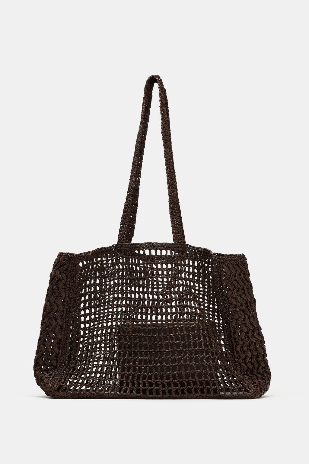 BOLSO MAXI SHOPPER TRENZADO / Marr?n - Zara фото 2