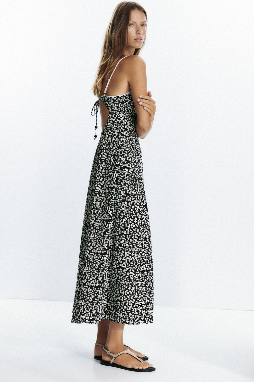 FLORAL PRINT MIDI DRESS - Zara фото 6