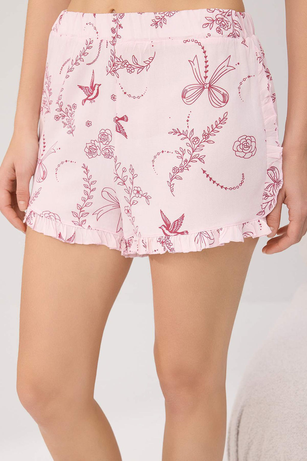 Pembe Cicekli Shally Dokuma Pijama Tak?m? THMSS26PT00129 - Trendyolmilla фото 3