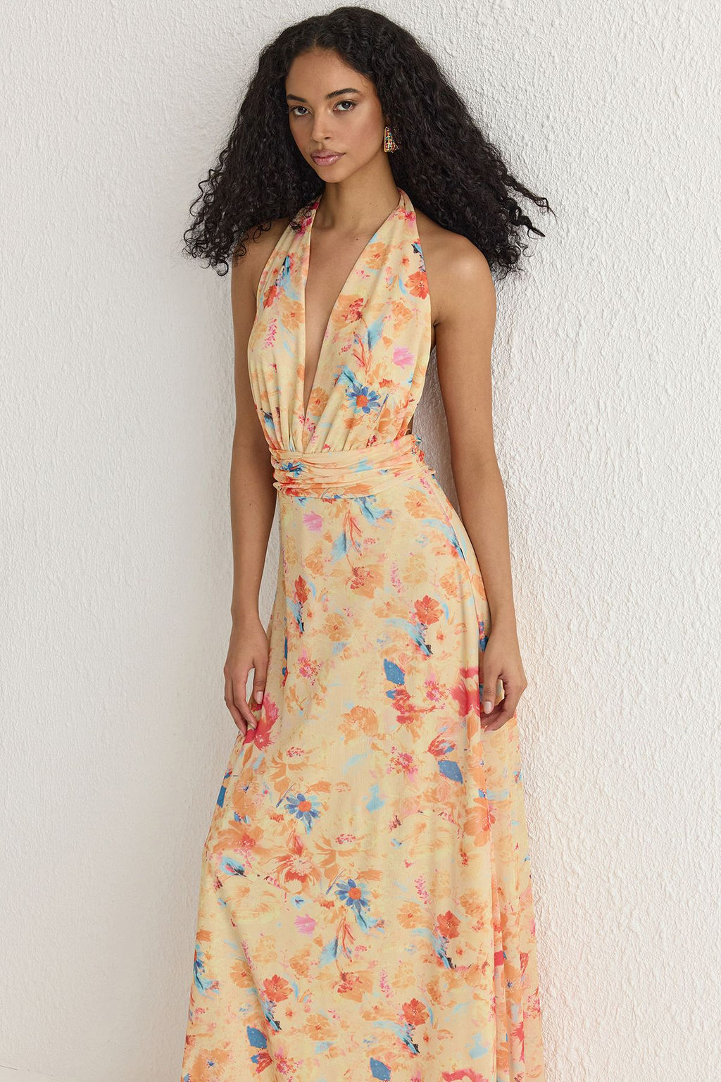 TRENDYOLMILLA Cok Renkli A-Kesim Leopar Desenli Orme Uzun S?k Abiye & Mezuniyet Elbise TPRSS25AE00010 фото 6