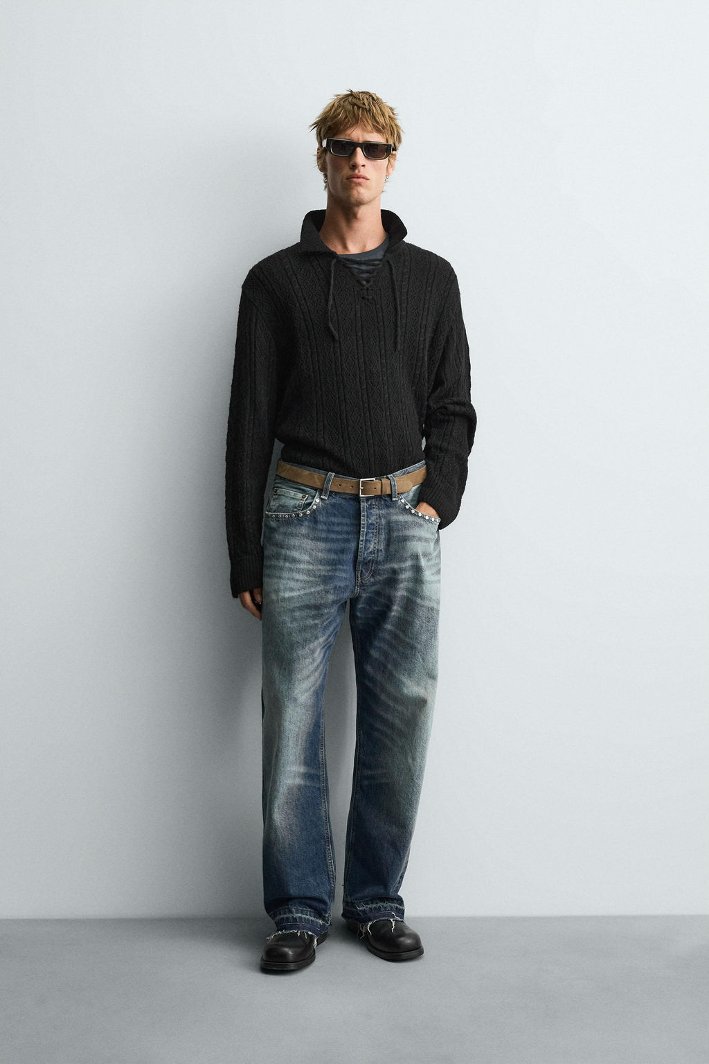 TEXTURED KNIT CORD POLO SHIRT
