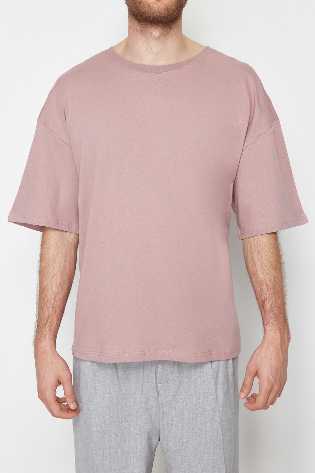 Gul Kurusu Oversize/Genis Kesim %100 Pamuklu K?sa Kollu Basic T-Shirt TMNSS22TS0318