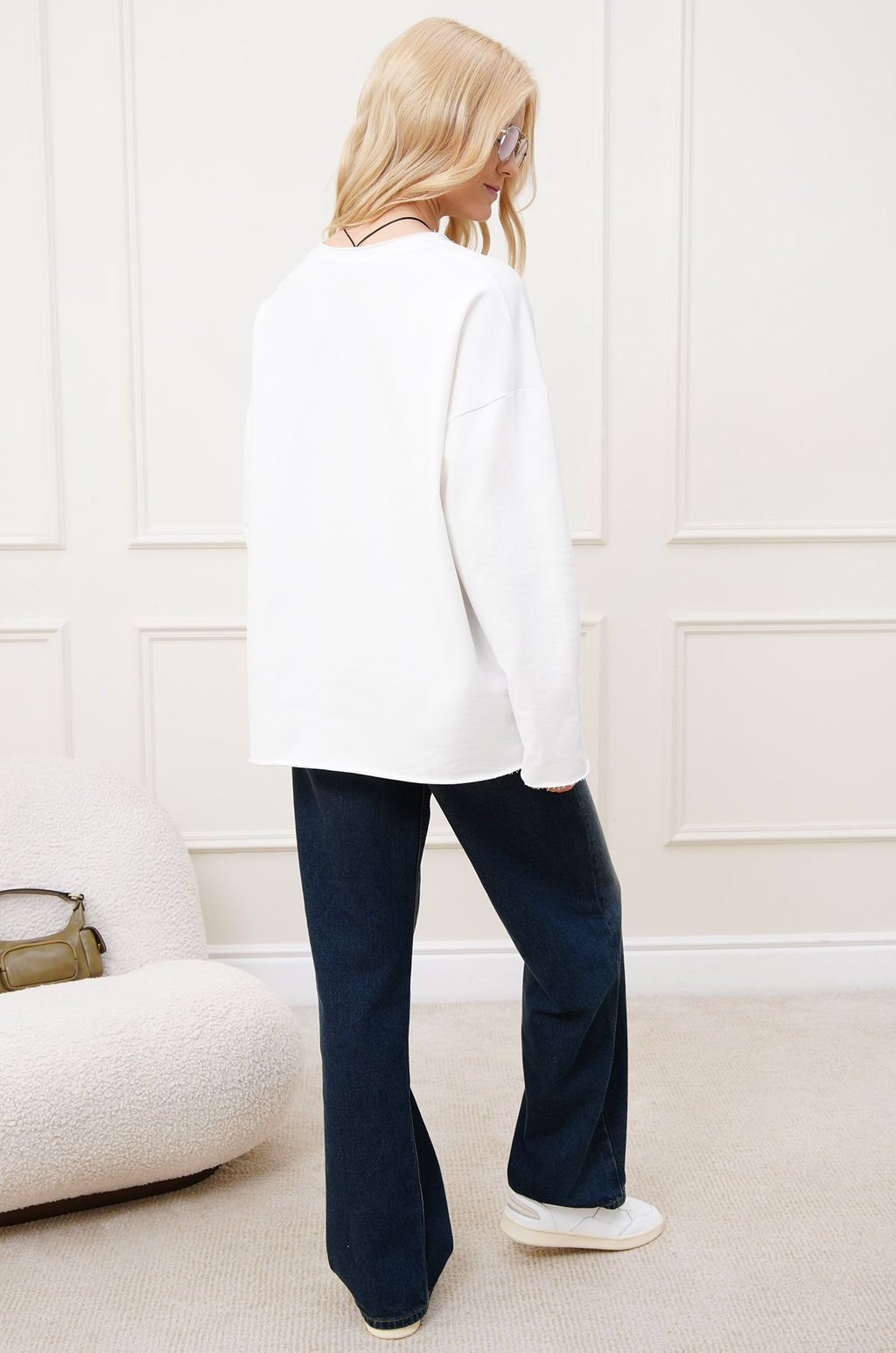 Женский лонгслив оверсайз из футера двухнитки Happyfox - Happy fox фото 7