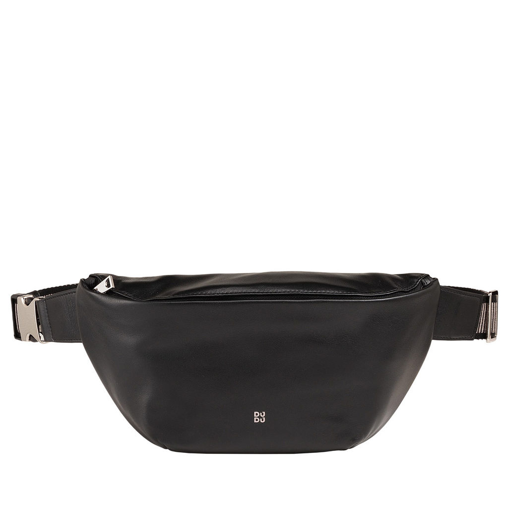 Итальянская кожаная поясная сумка DuDu серии Tenerife | черный - Dudubags фото 2