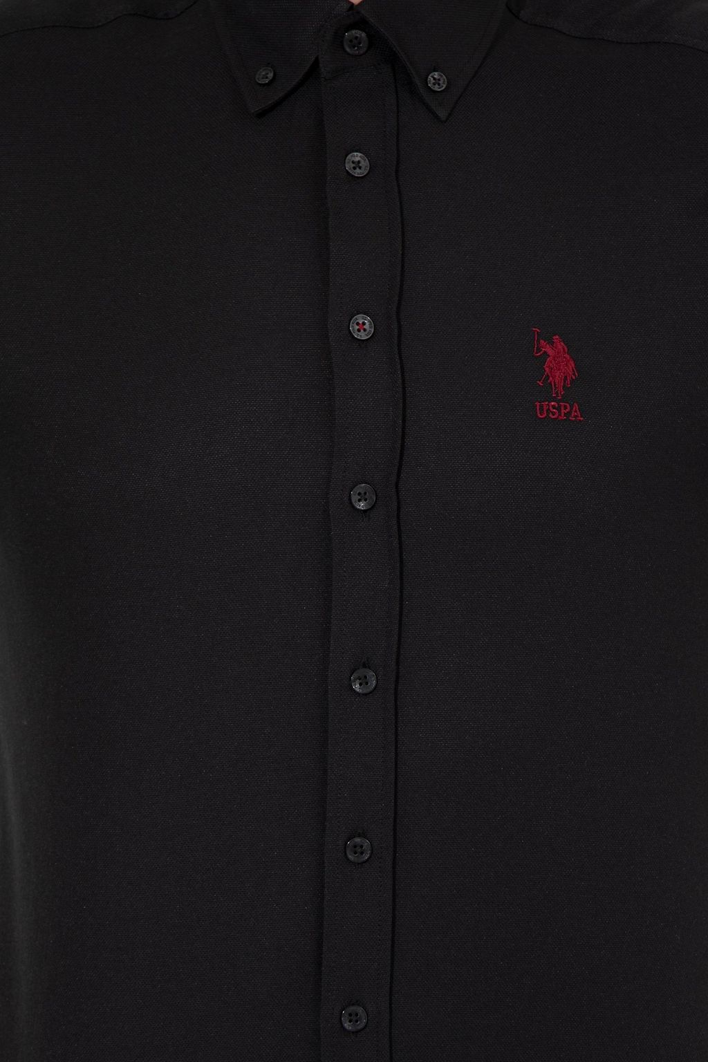 U. S. Polo Assn / Рубашка мужская черная Uzunkol Basic - U.s. polo assn фото 6