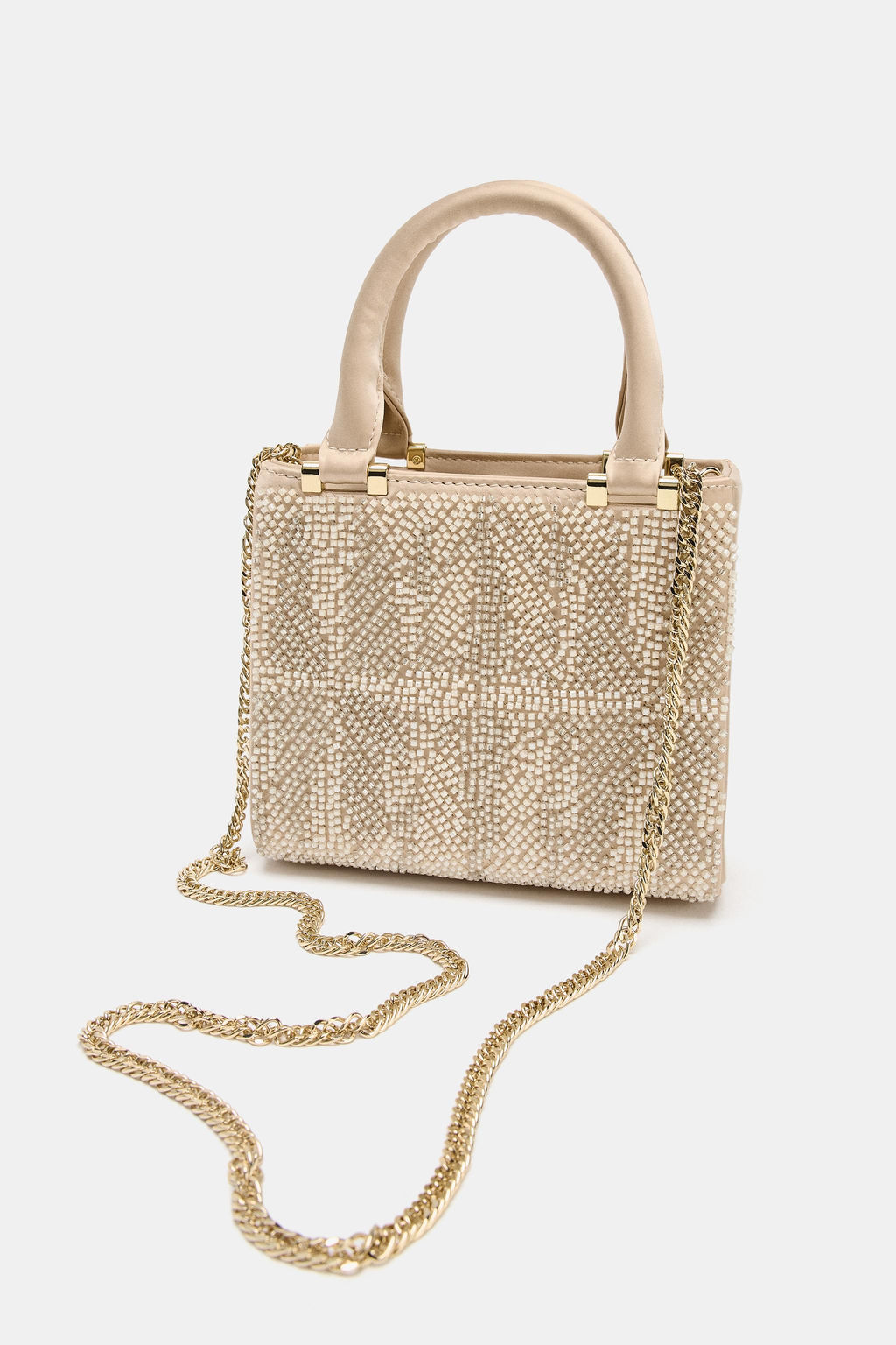 SATINY FAUX PEARL HANDBAG - Zara фото 2