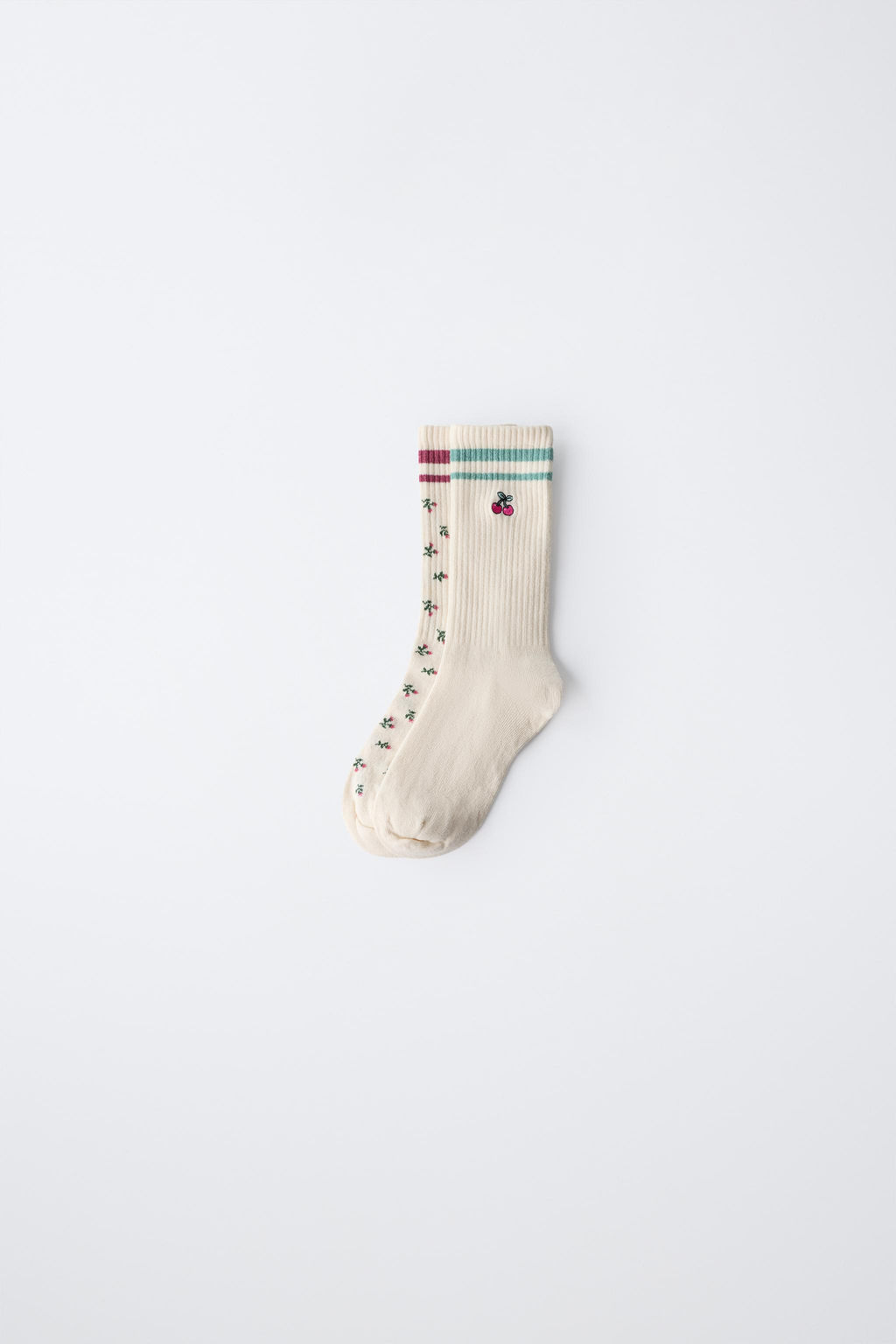 2-PACK OF LONG SOCKS WITH FLORAL BANDS - Zara фото 5