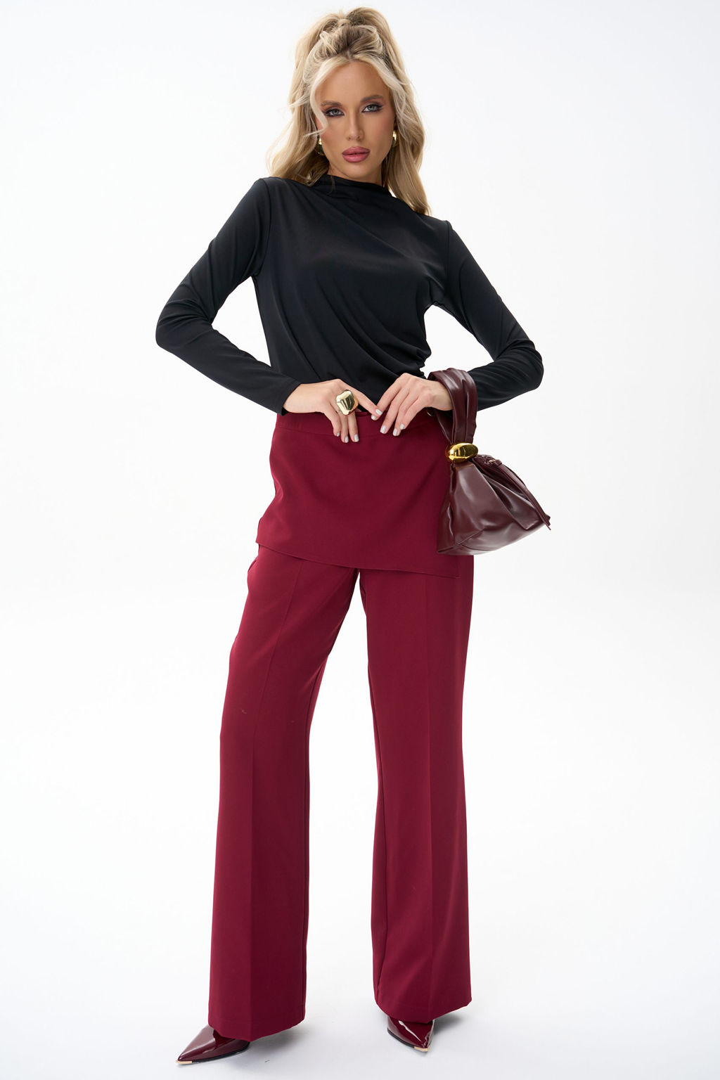 Лонгслив Нора (чёрный) - Эльза фото 3