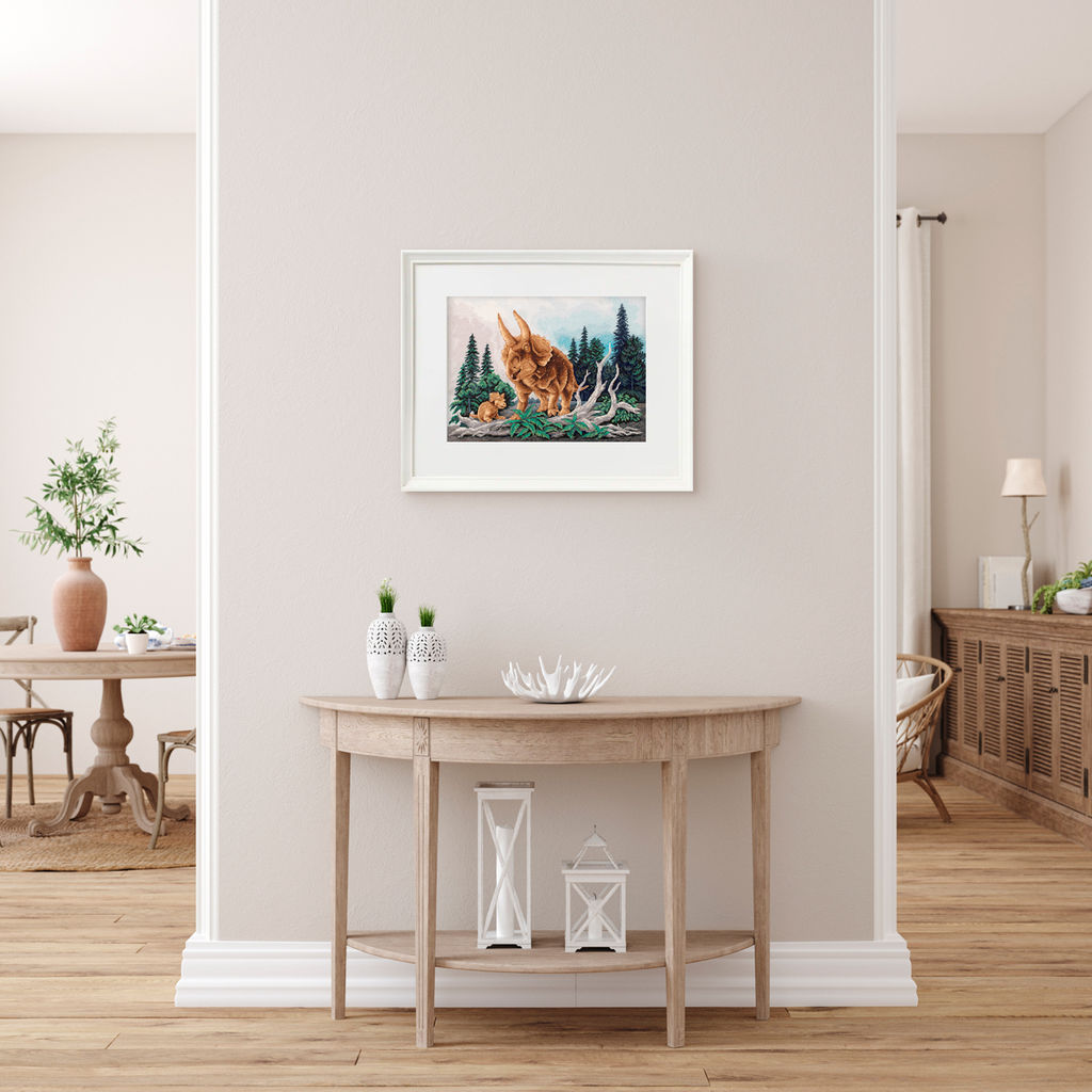 Набор для вышивания PANNA Золотая серия J-7290 Трицератопс 30 х 22 см