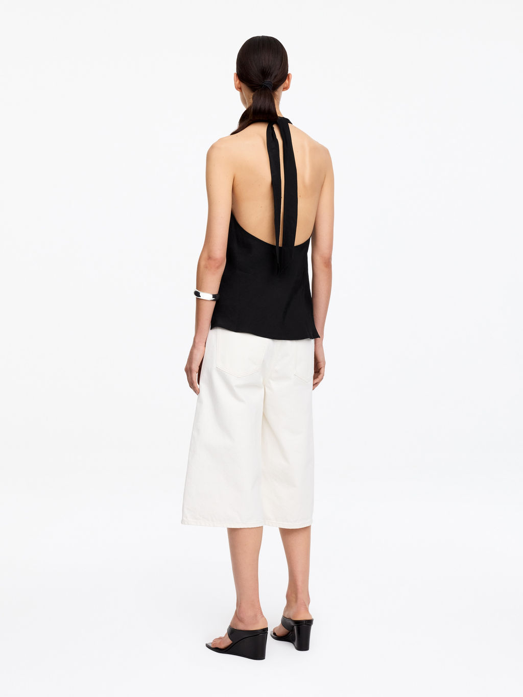 Top de cuello halter en mezcla de lino - H&m фото 4