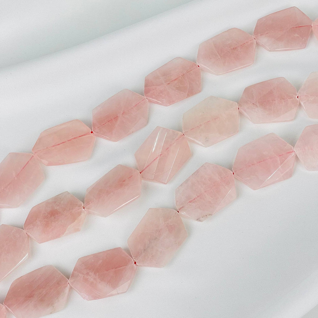Бусины для украшений из Розового кварца 40 см