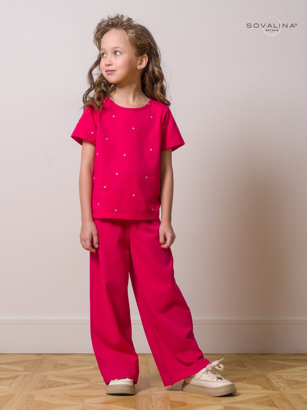 Костюм Лето сердечки малина-маджента - Sovalina фото 8