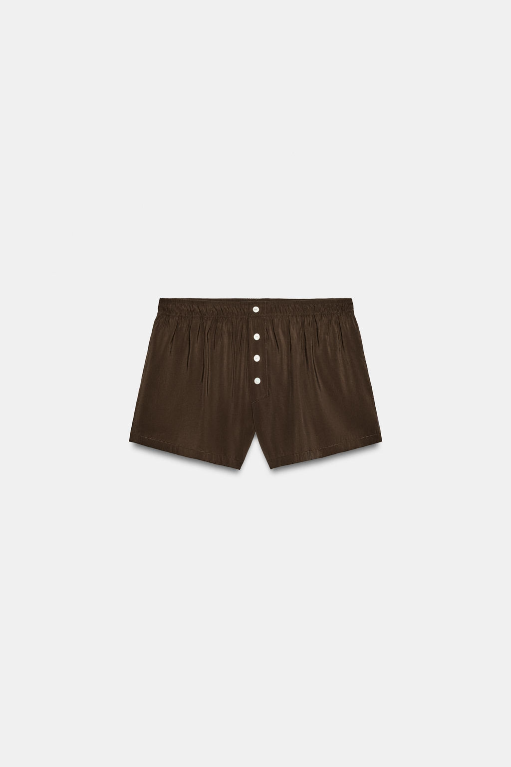 SHORTS FLUIDOS BOTONES / Marr?n chocolate - Zara фото 6