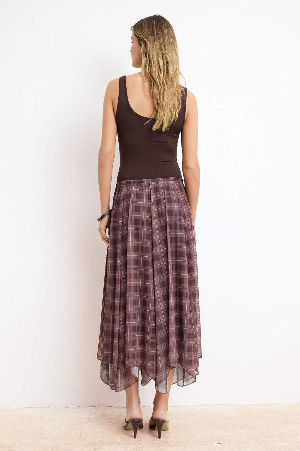 Cok Renkli Ekose Skater Y?rtmacl? Normal Bel Tul Orme Etek TWOSS26ET00151 - Trendyolmilla фото 4