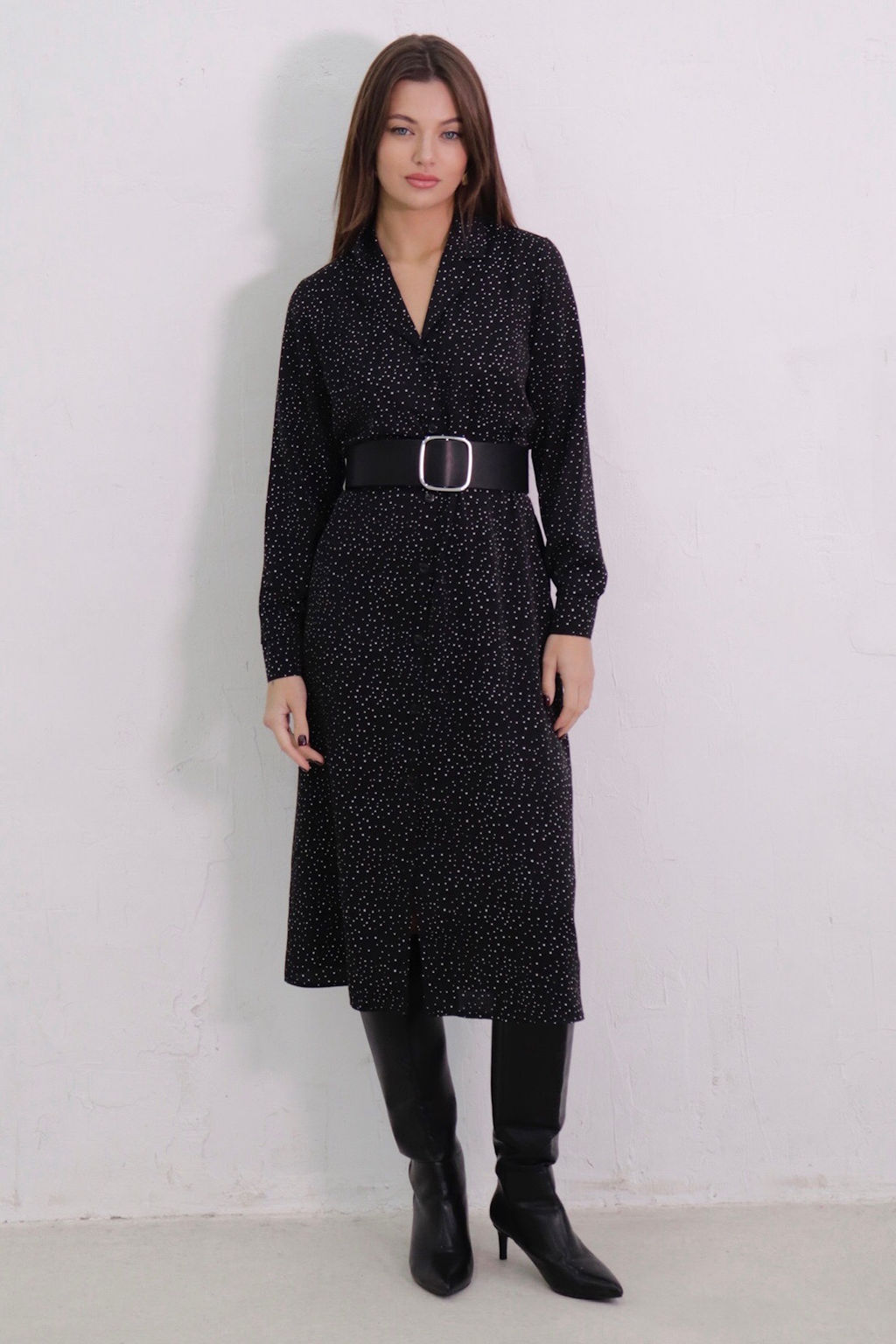 Платье-рубашка с английским воротником принт - Martichelli фото 331