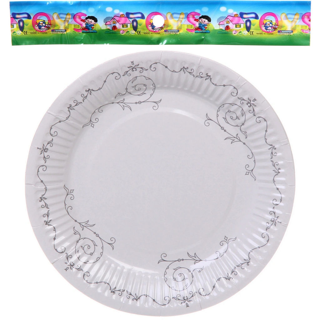 Цена за 6 шт. Тарелка бумажная 18 см в наборе 10 шт "Изящный вечер"