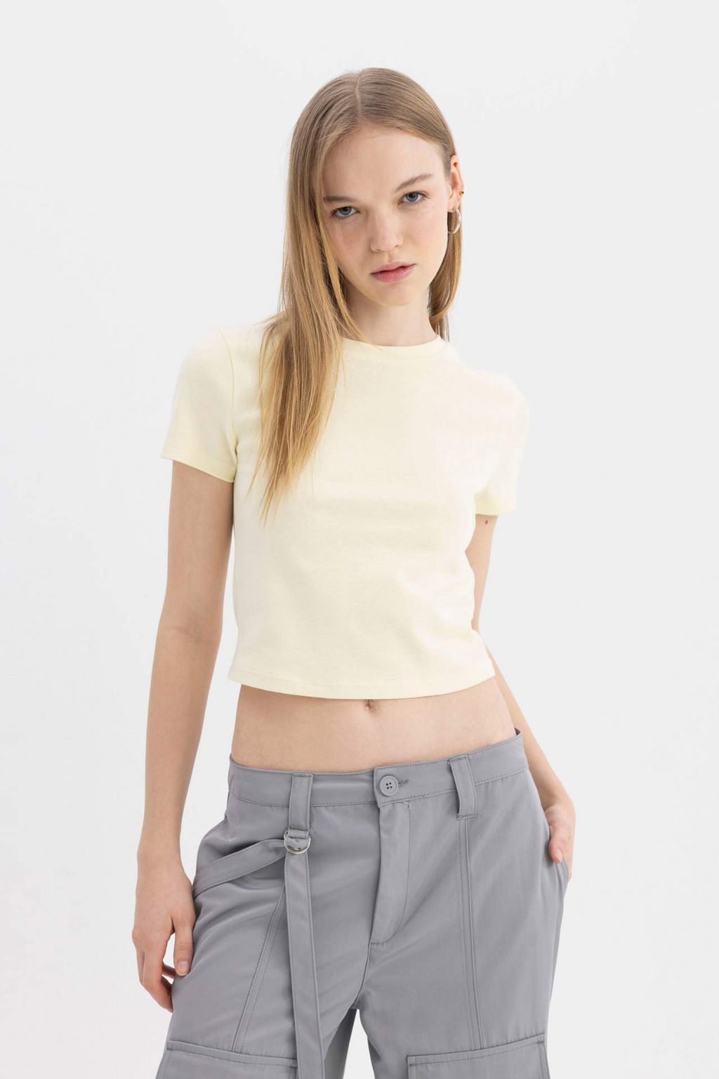 Coool Fitted Ribana Basic Duz K?sa Kollu Tisort - Defacto фото 11