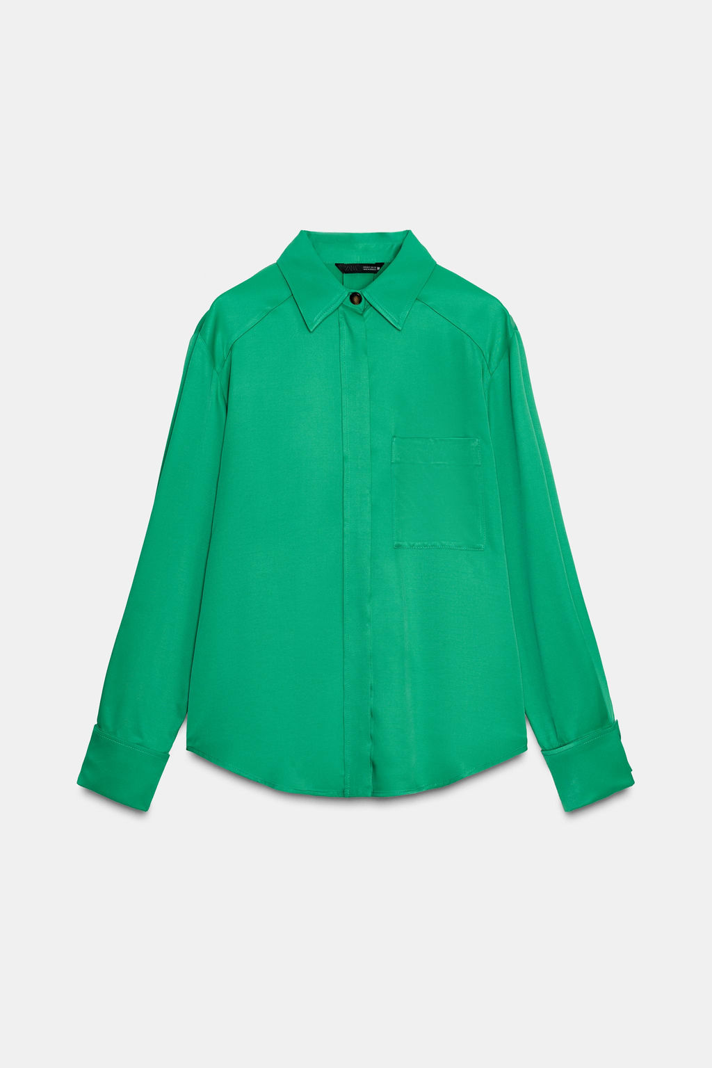 SATIN SHIRT WITH POCKET - Zara фото 6