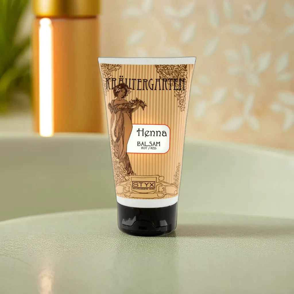 Увлажняющий реставрирующий бальзам ХЕННА КРАСНЫЙ для темных и теплых оттенков волос STYX, 150 мл  фото 2