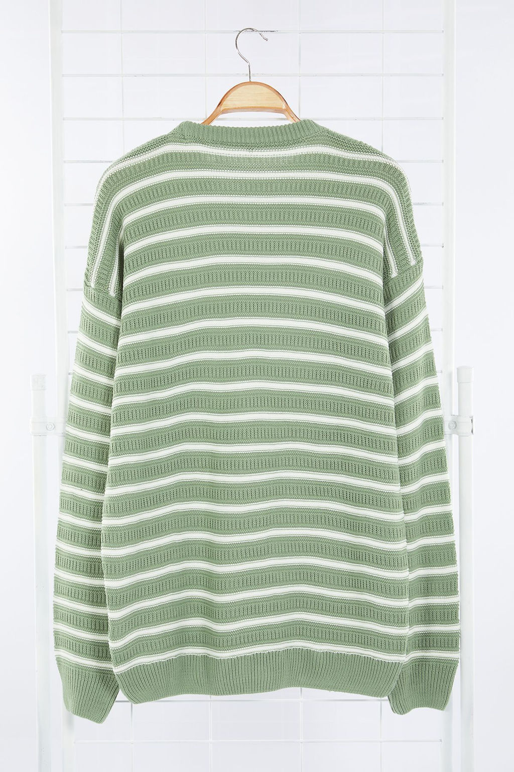 TRENDYOL MAN Lacivert Casual Unisex Oversize Bisiklet Yaka Cizgili Triko Kazak TMNAW25KZ00025 - Trendyolmilla фото 6