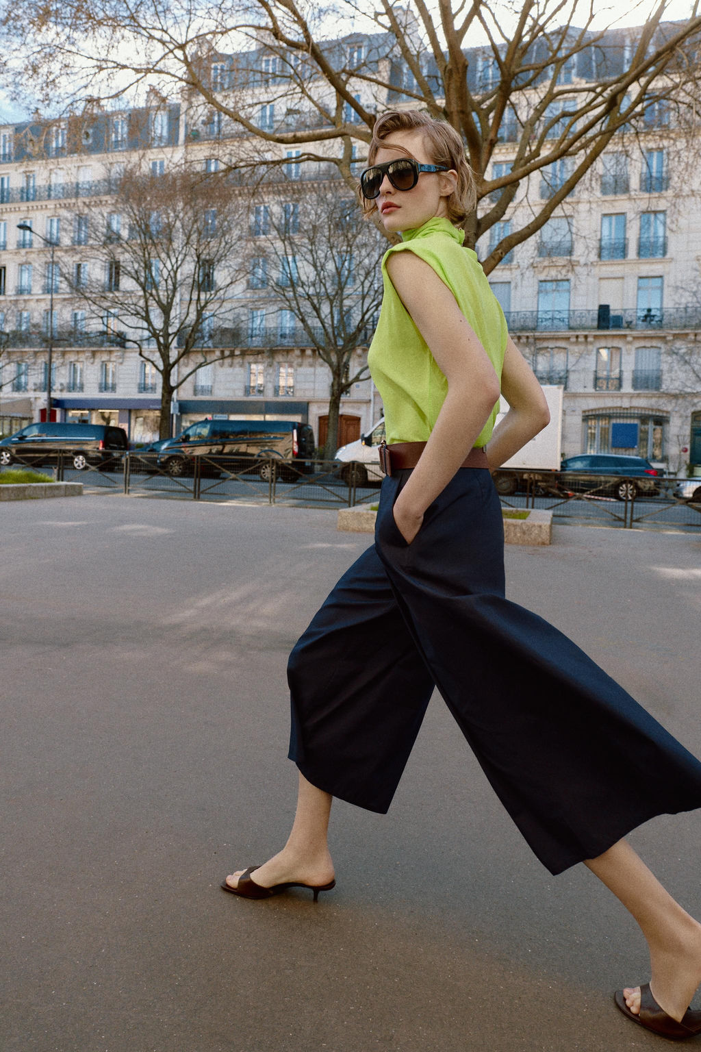 PANTAL?N CULOTTE CINTUR?N / Marino - Zara фото 4