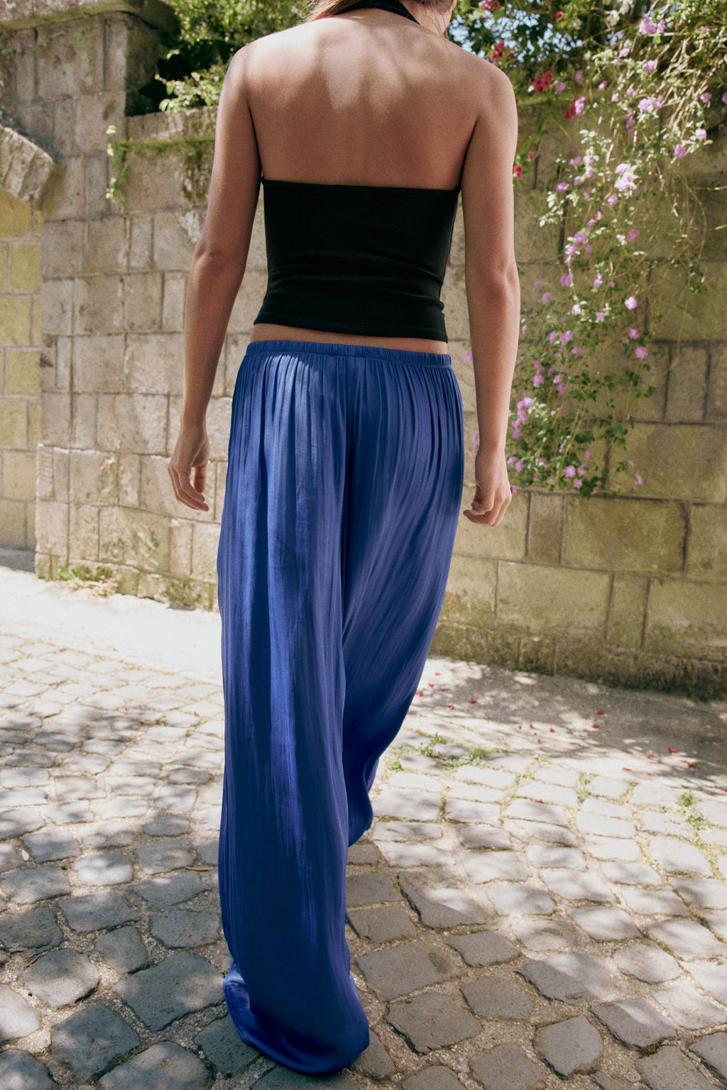 PANTAL?N FLUIDO PALAZZO / Azul el?ctrico