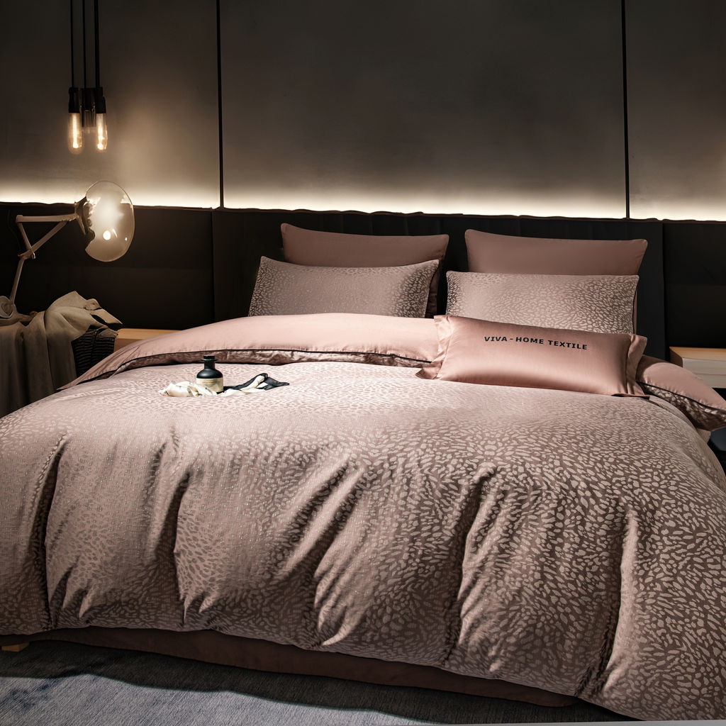 Комплект постельного белья на резинке Сатин-Жаккард Тессоро MTR005 Евро 4 Наволочки