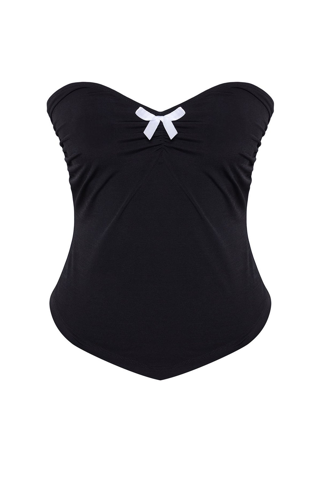 Trendyolmilla Siyah Fiyonk Detayl? Straplez Orme Bluz TPRSS25BZ00008