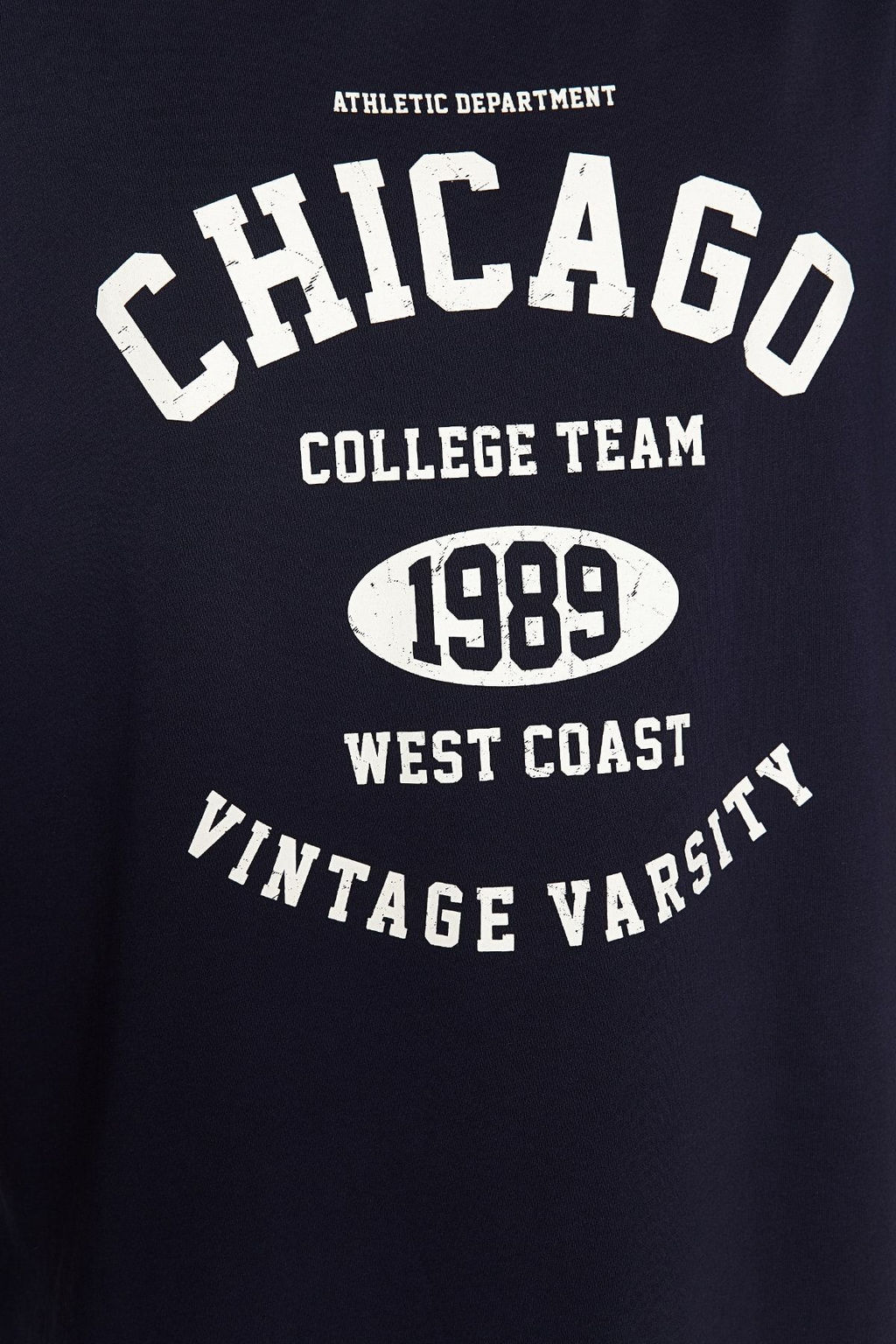 Lacivert Oversize/Genis Kesim Kolsuz Chicago Bask? Buyuk Beden Atlet TMNSS25CV00001 - Trendyolmilla фото 6