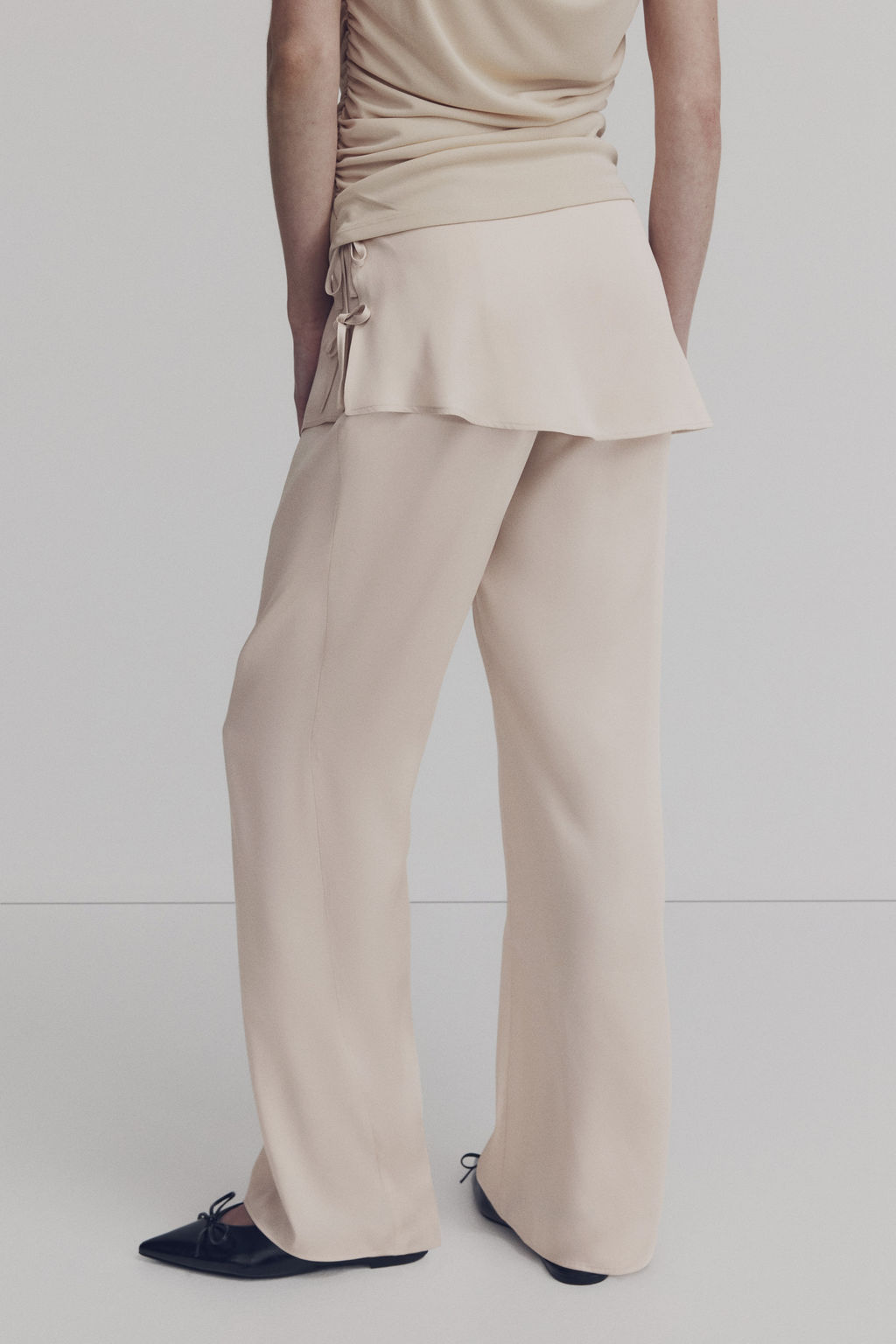 Pantal?n de sat?n con falda superpuesta - H&m фото 5