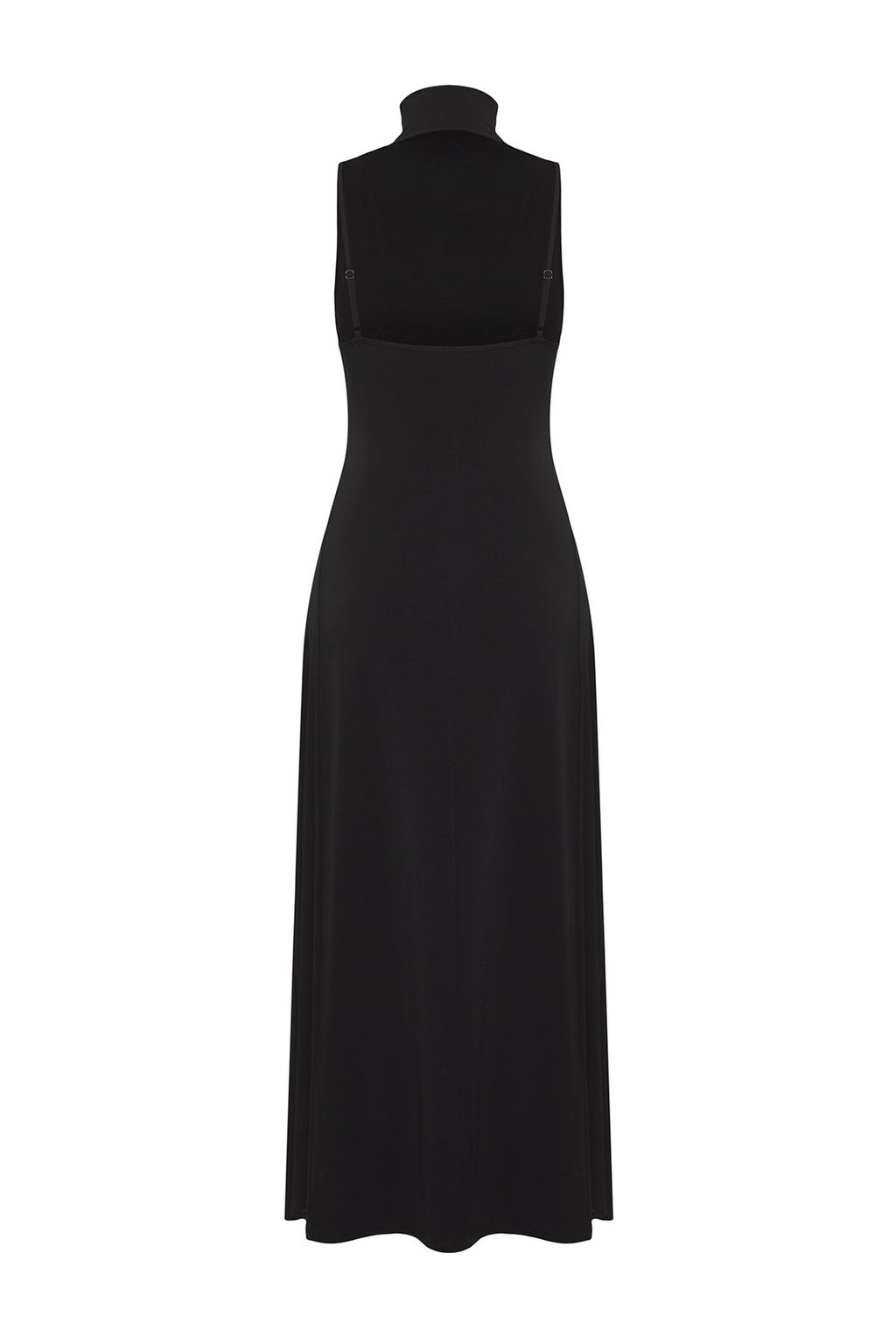 TRENDYOLMILLA Limited Edition Siyah Dik Yaka S?rt Dekolteli Belden Ac?lan Esnek Maxi Orme Elbise TWOSS25EL00477  фото 4