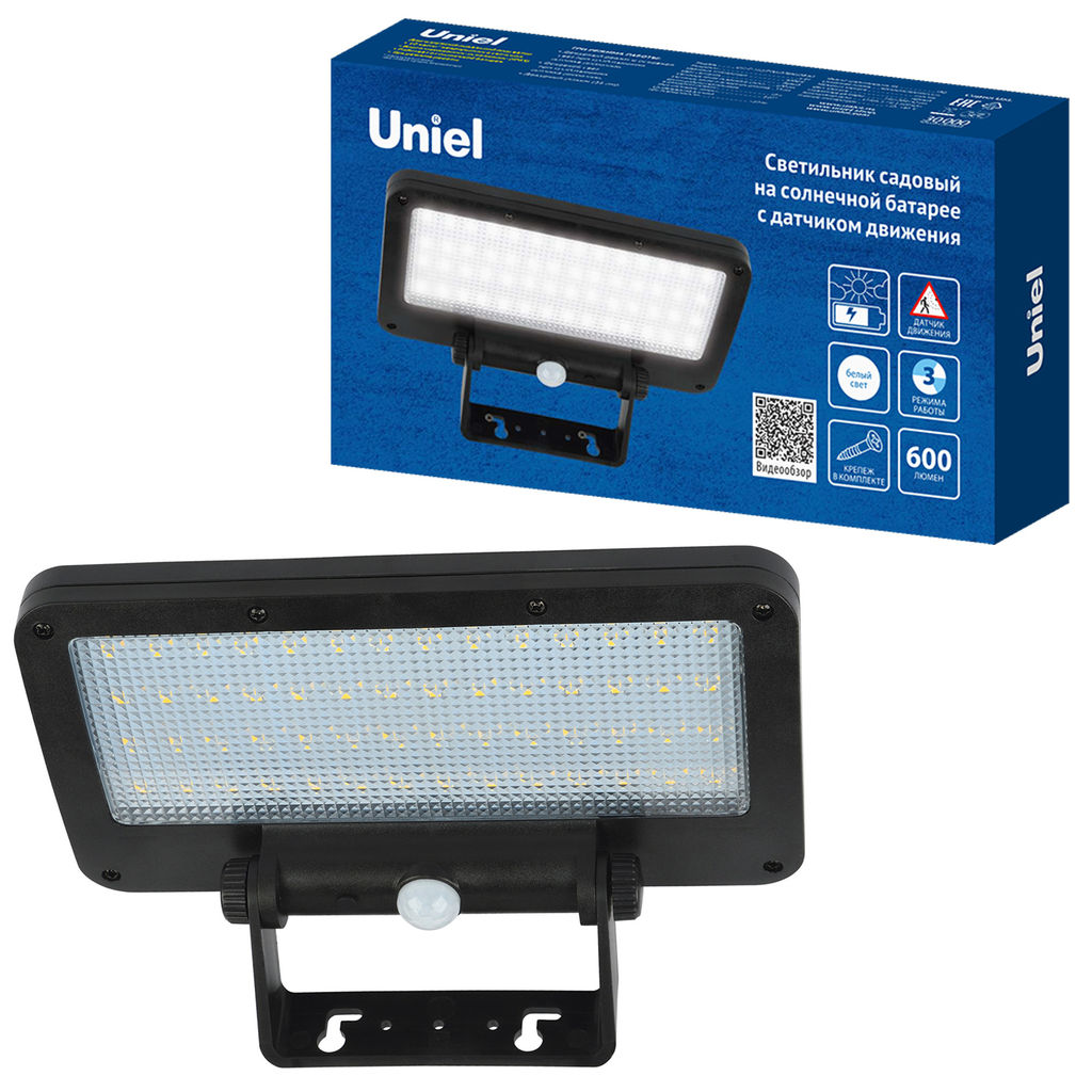 USL-F-562/PT060 SENSOR N1 Садовый светильник на солнечной батарее, с датчиком движения, 6Вт. Белый свет (4000K). Корпус черный. TM Uniel - Volpe фото 5