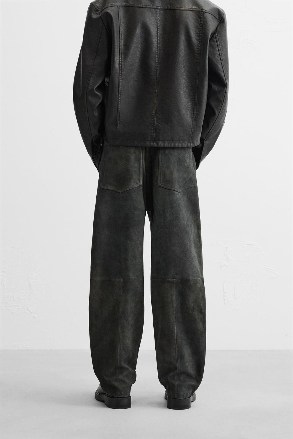 VINTAGE LEATHER TROUSERS - Zara фото 3