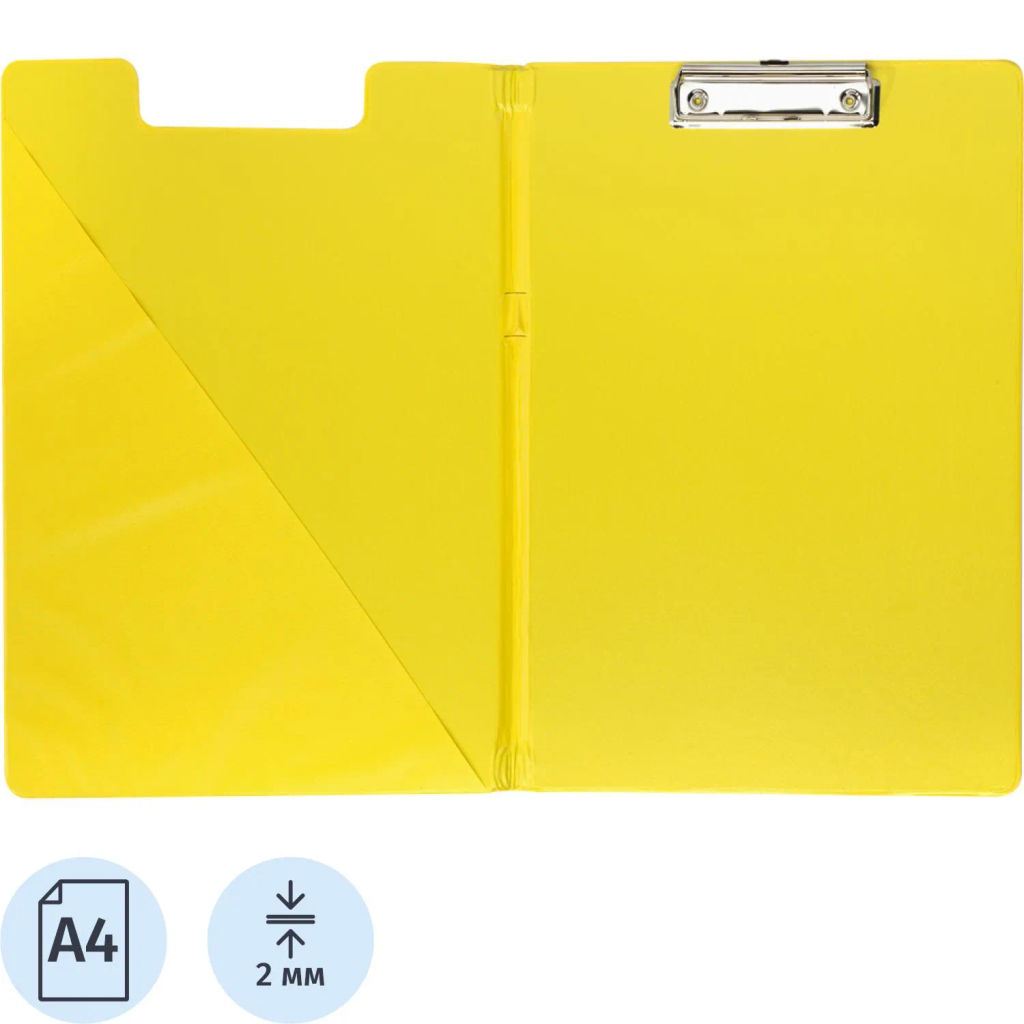 Папка-планшет с зажимом и крышкой Attache Bright colours A4 желтый  фото 2