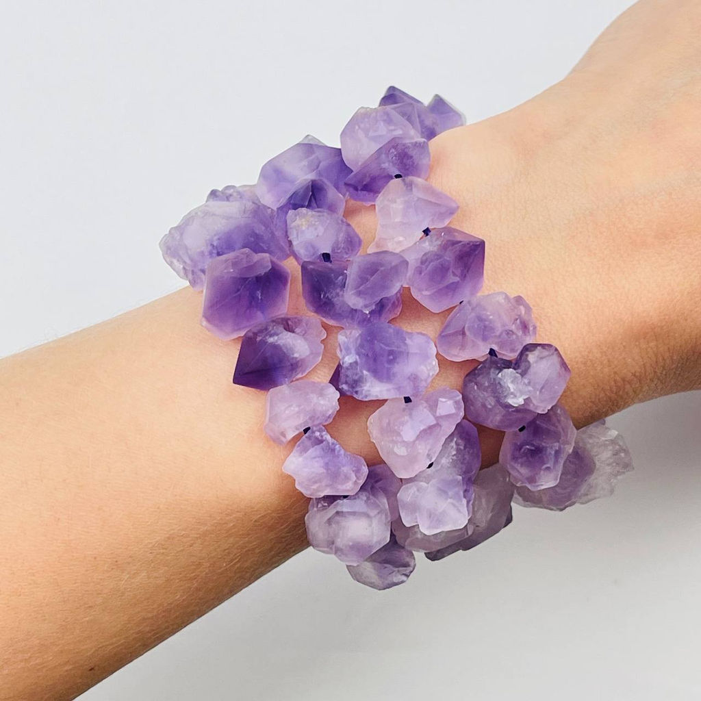 Бусины для украшений из необработанного Аметиста