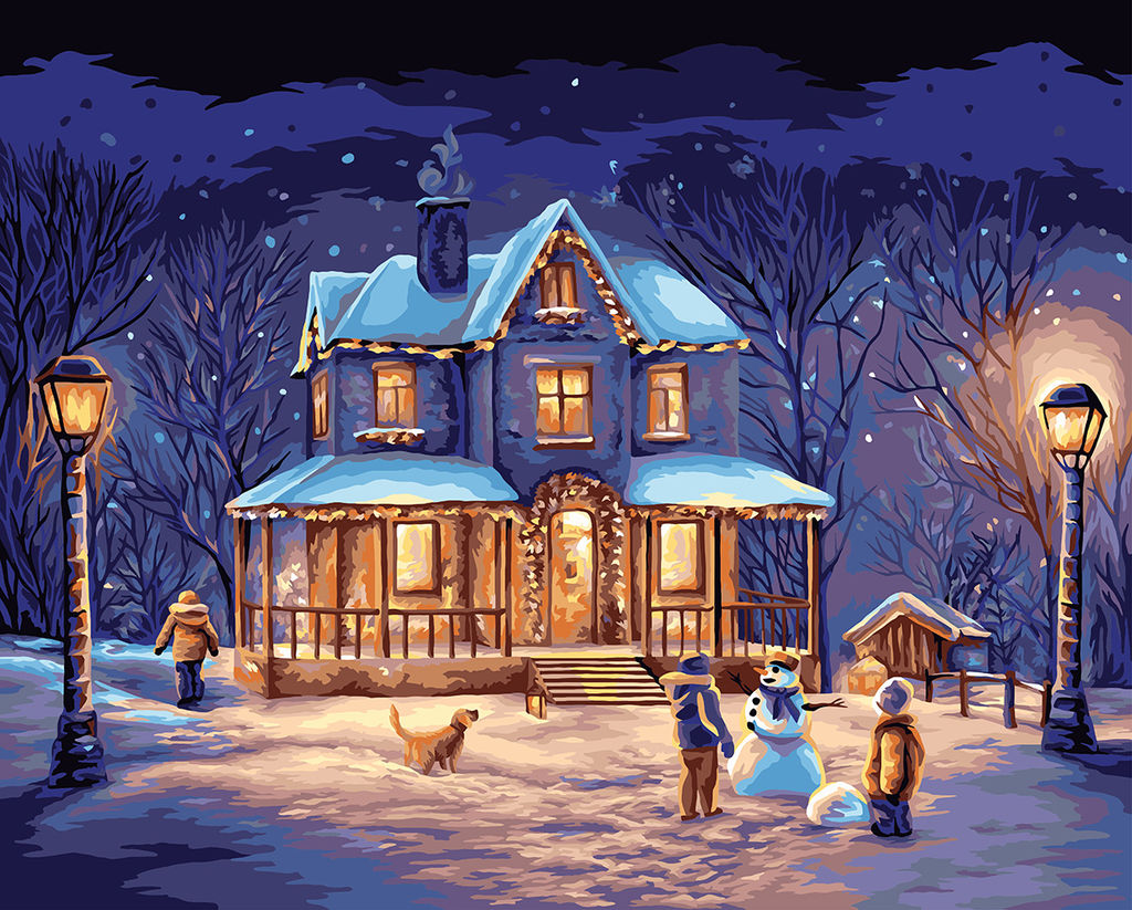 ФРЕЯ PNB/PLDD-179 Набор для раскрашивания по номерам ( со светодиодами ) 50 х 40 см Предвкушение чуда