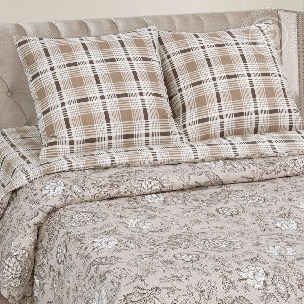 Постельное белье Ода (поплин DE LUXE) 2 сп. с Евро/Пододеяльник: 1 шт. - 215*175; Простыня: 1 шт. - 215*240; Наволочка: 2 шт. - 70*70; DE LUXE - Артпостель фото 2