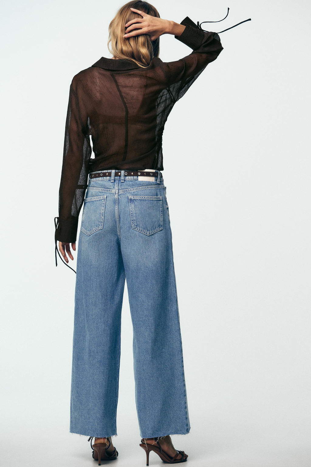 SEMI-SHEER SHIRT WITH TIES - Zara фото 20