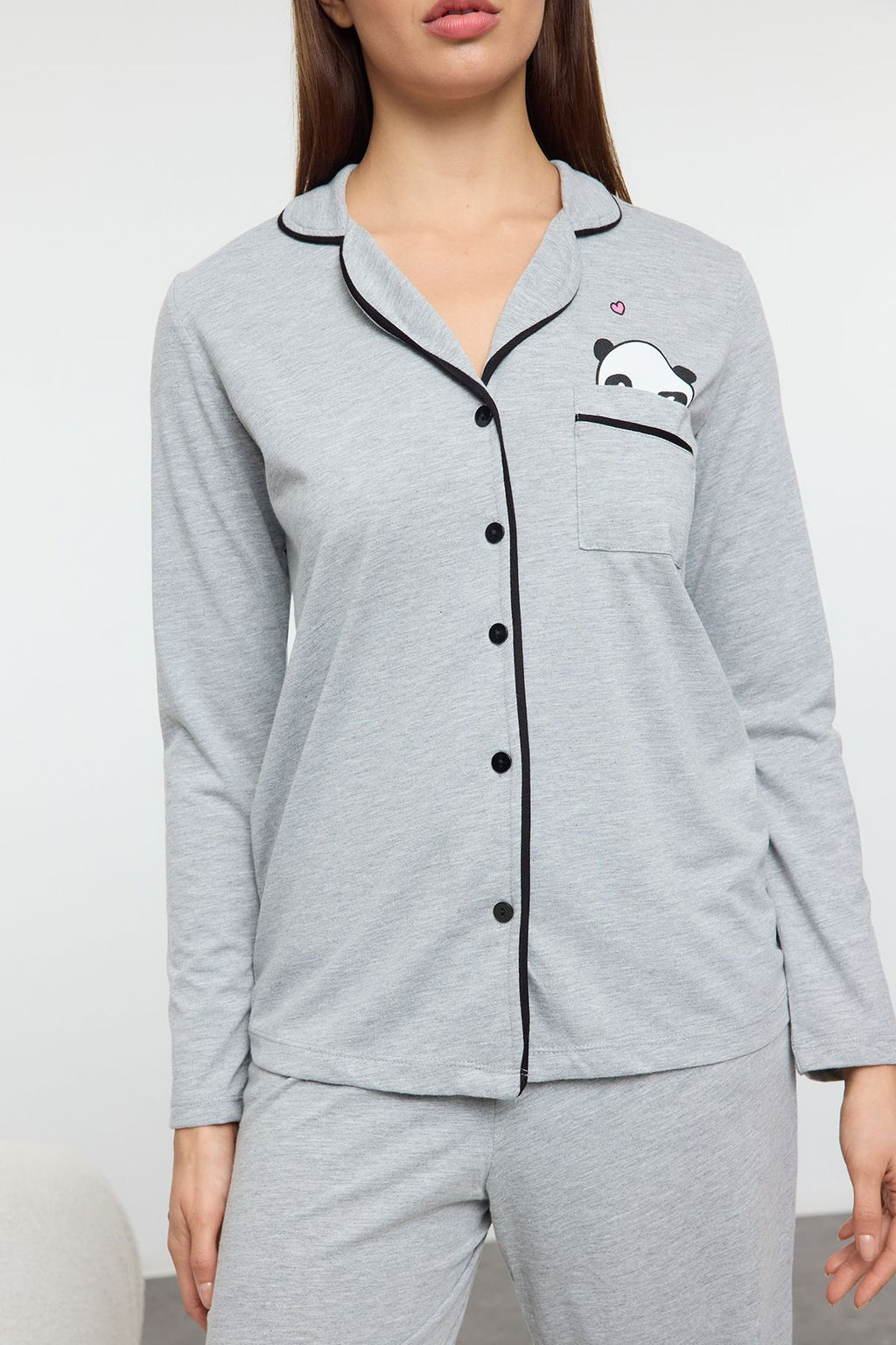 Trendyolmilla Lila Pamuklu Panda Bask?l? Orme Pijama Tak?m? THMAW21PT0245  фото 30