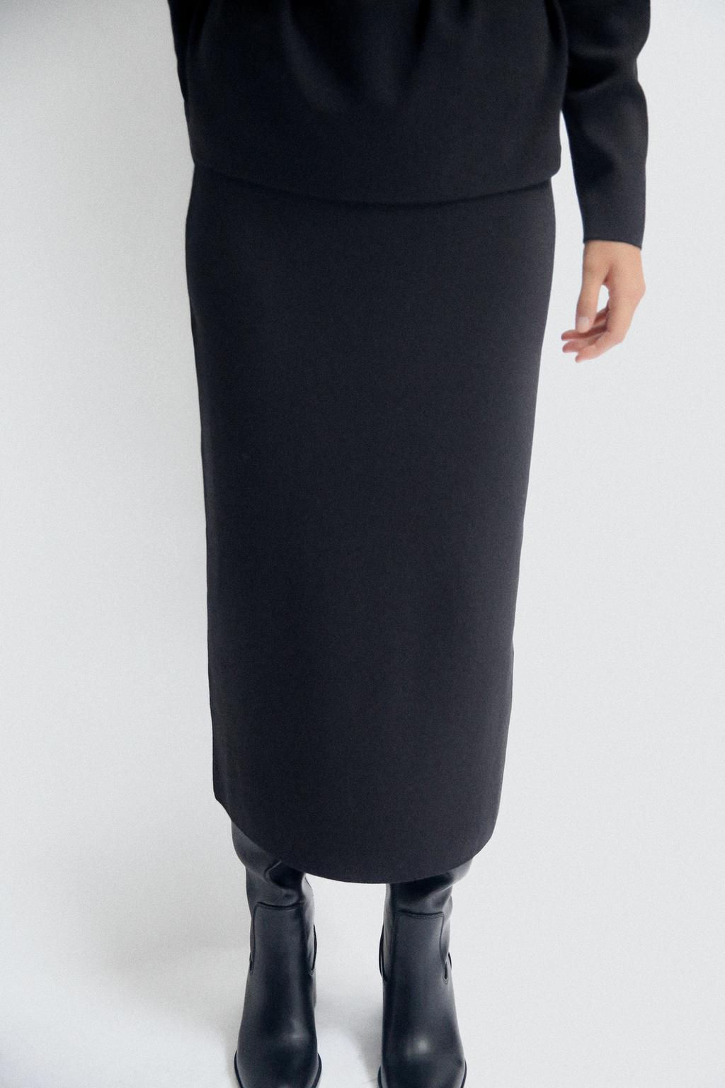 PLAIN KNIT MIDI SKIRT - Zara фото 9