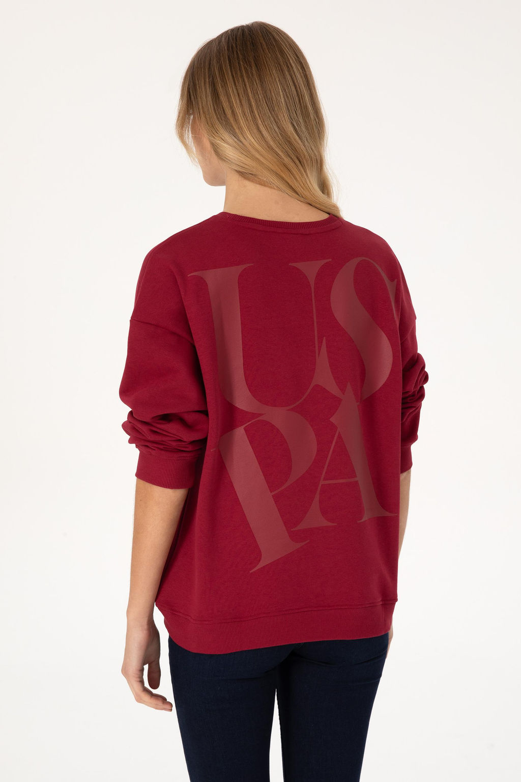 Kad_n Koyu Frambuaz Sweatshirt - U.s. polo assn фото 4