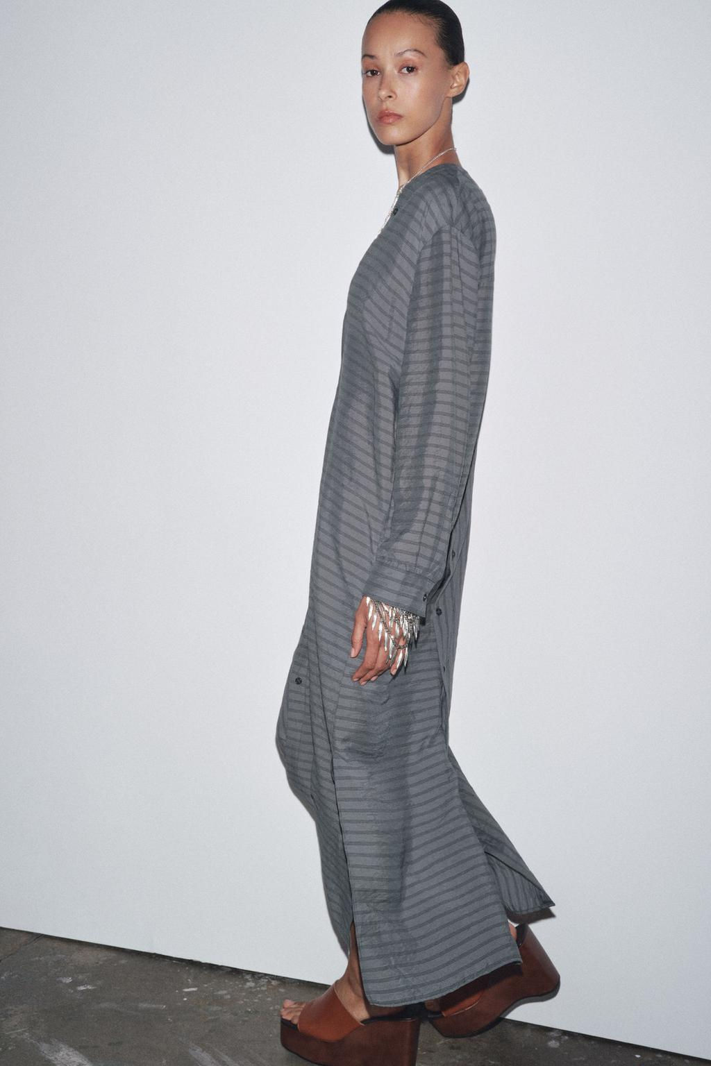 ZW COLLECTION STRIPED SHIRT DRESS - Zara фото 2