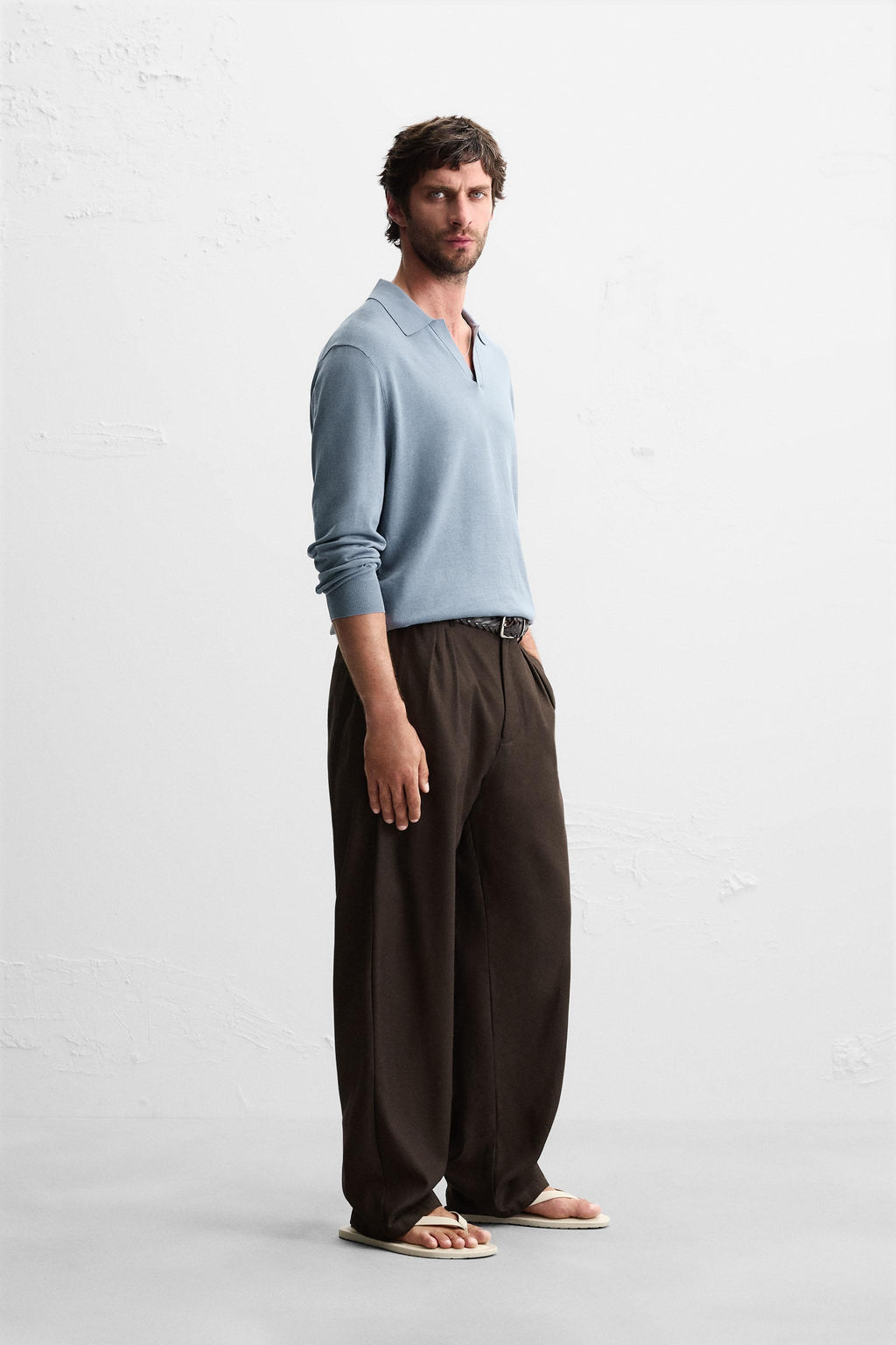 COTTON BLEND KNIT POLO SHIRT - Zara фото 4