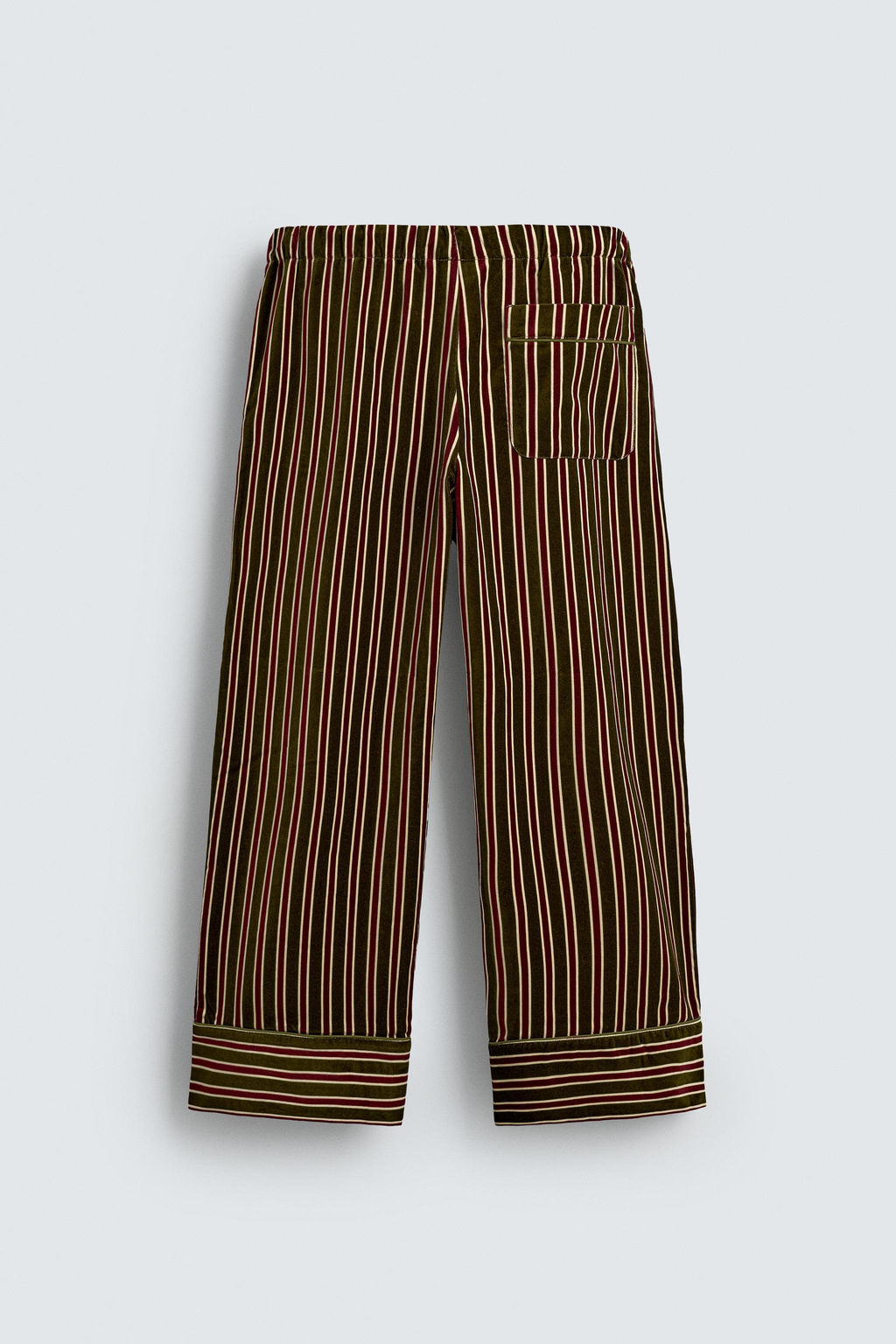 LIMITED EDITION VELVET CONTRAST STRIPED TROUSERS - Zara фото 7
