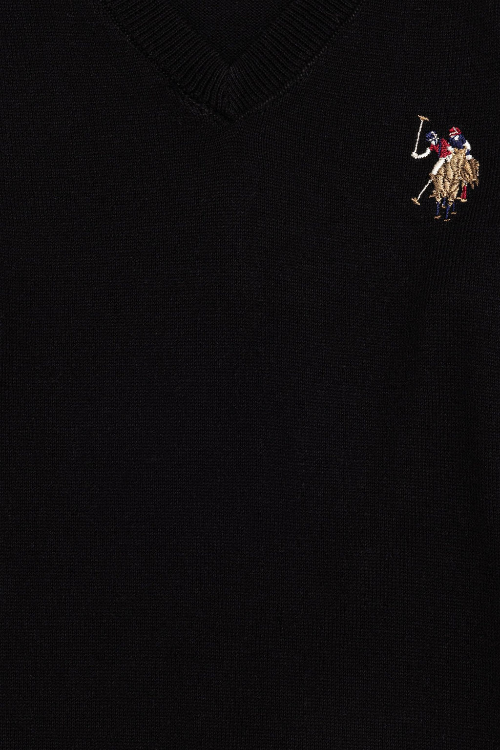 Черный трикотажный свитер с круглым вырезом для мальчика - U.s. polo assn фото 3