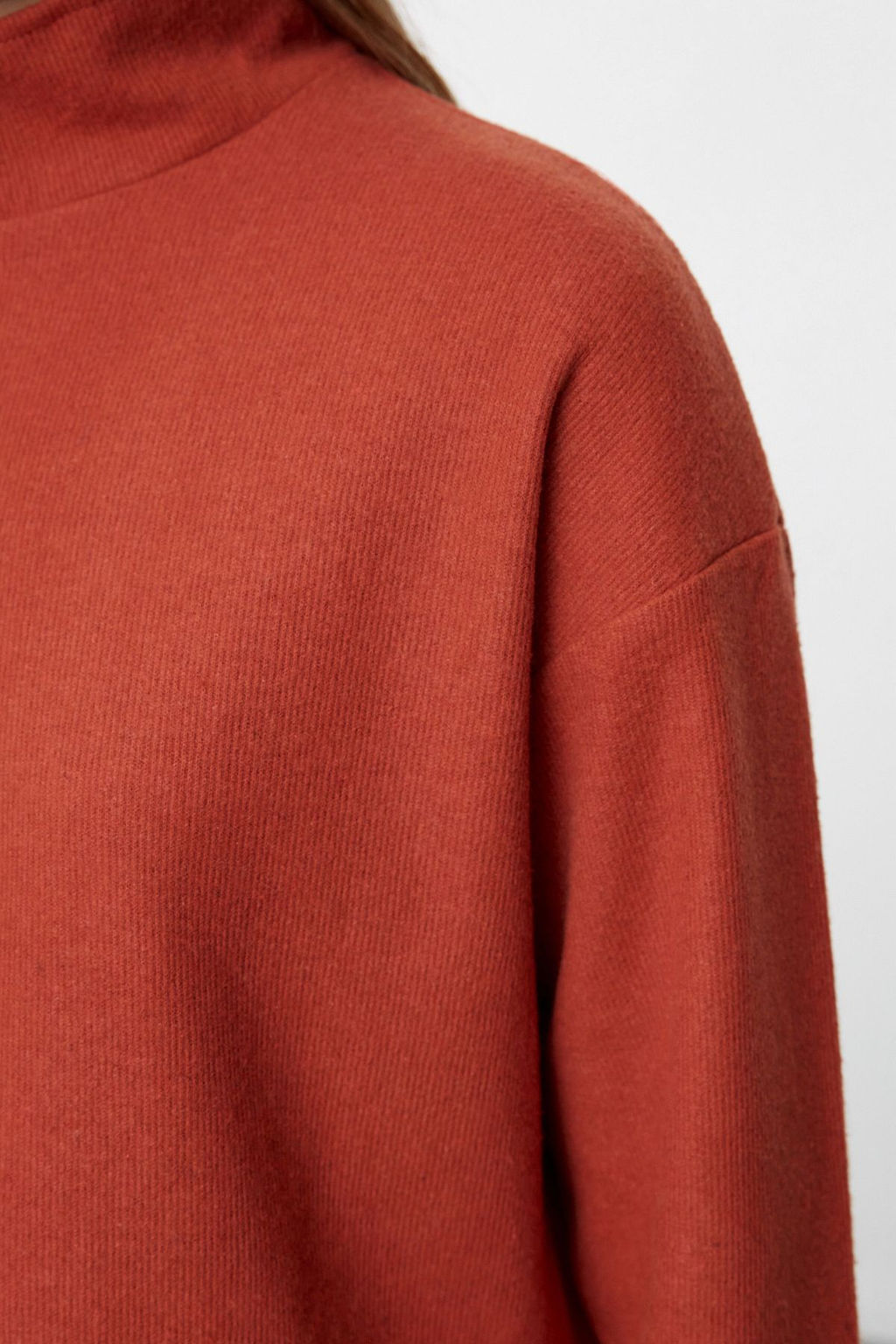 TRENDYOLMILLA Gri Selanik/Triko Gorunumlu Fermuarl? Yaka Regular/Normal Kal?p Orme Sweatshirt TWOAW22SW0732 фото 3