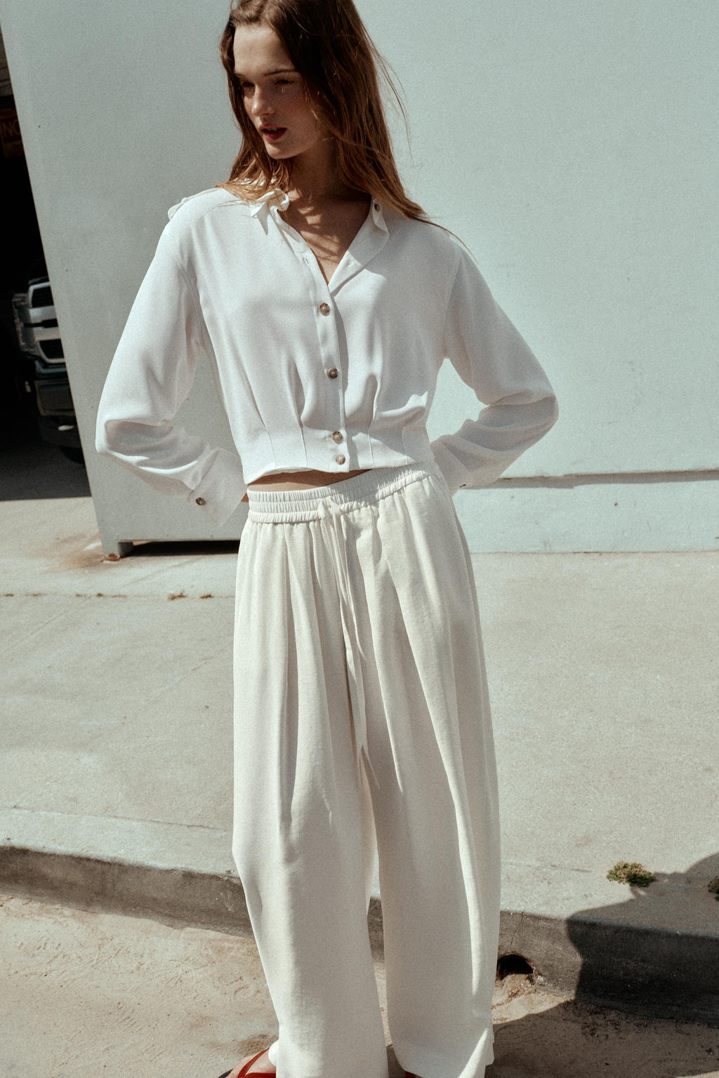 SHORT SHIRT WITH SHOULDER TABS - Zara фото 18