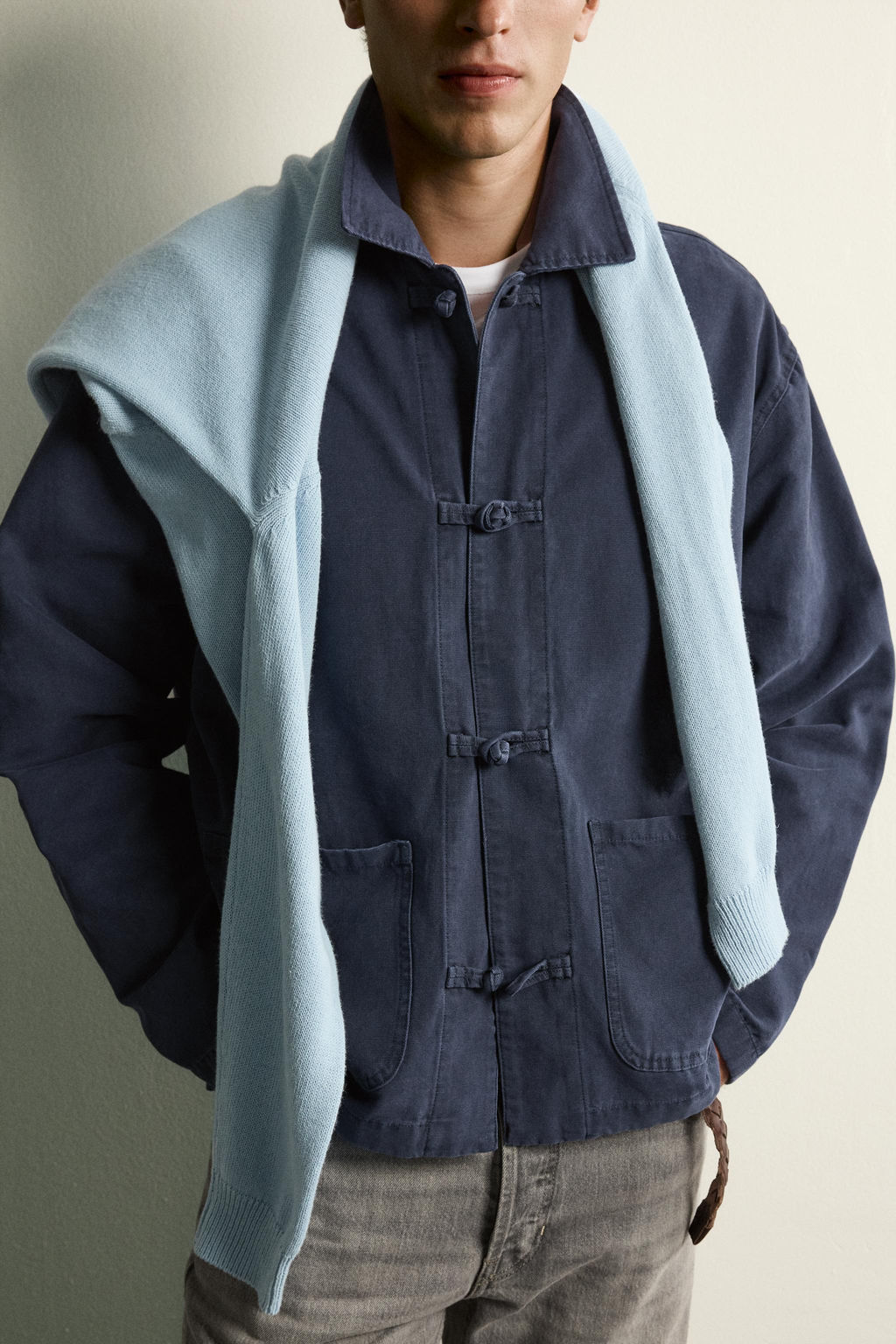 SOBRECAMISA REGULAR FIT ALAMARES NUDO / Marino - Zara фото 6