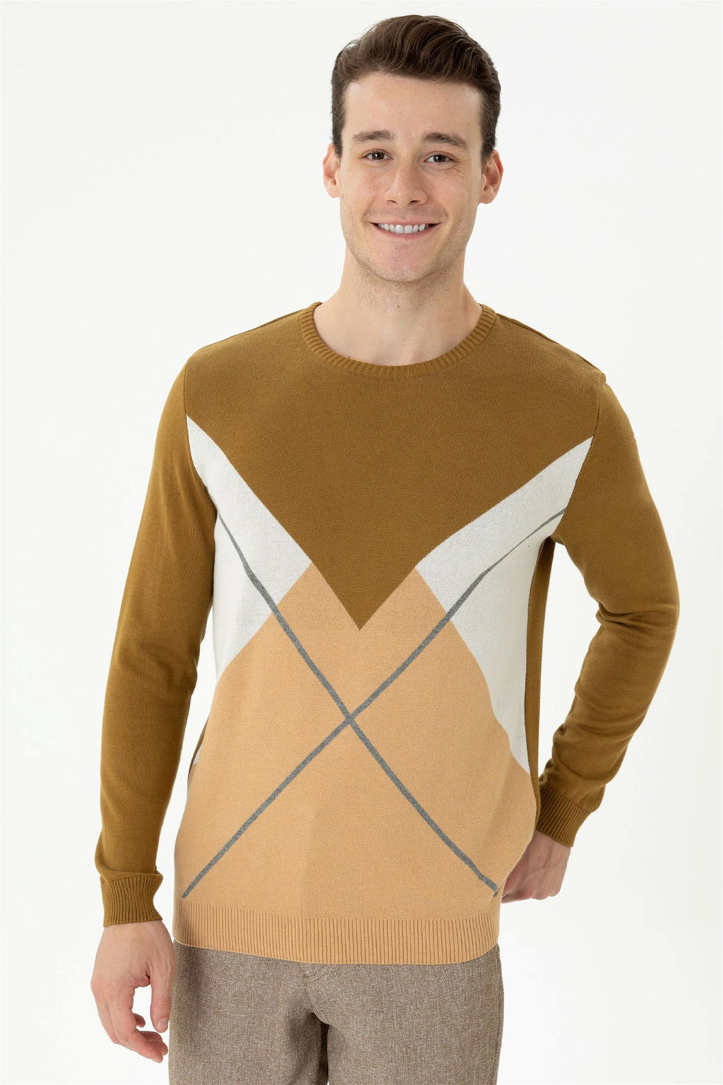 U. S. Polo Assn Мужской песочный свитер - U.s. polo assn фото 2